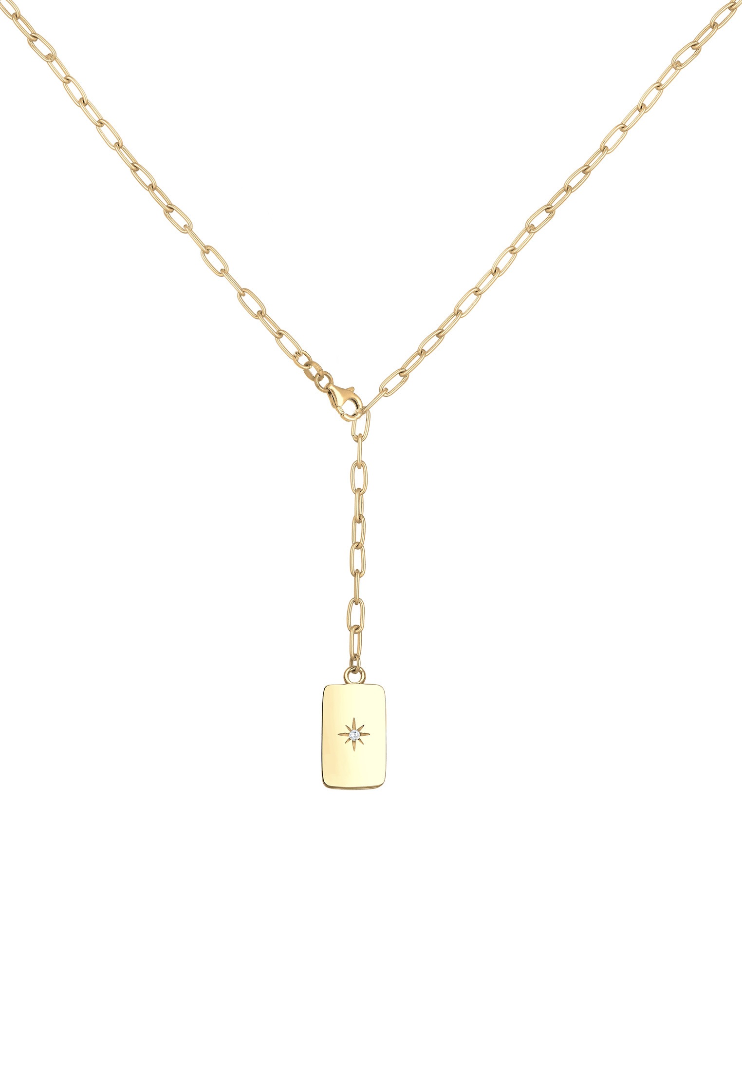 Elli Premium Collierkettchen »Y-kette Verstellbar Zirkonia Trend 925 Silber«