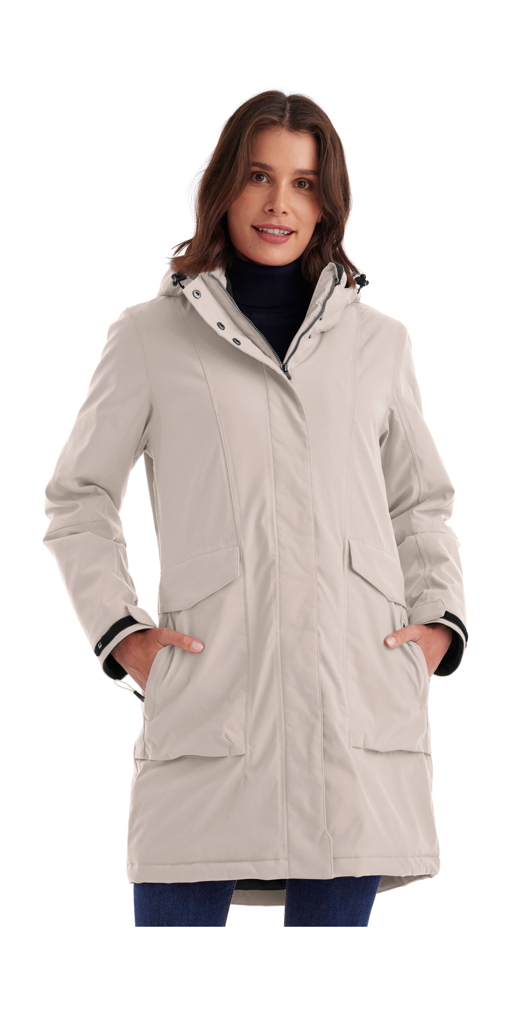 Killtec Parka "Damen Funktionsparka" Wasserdichter, atmungsaktiver Damenparka mit abnehmbarer Kapuze