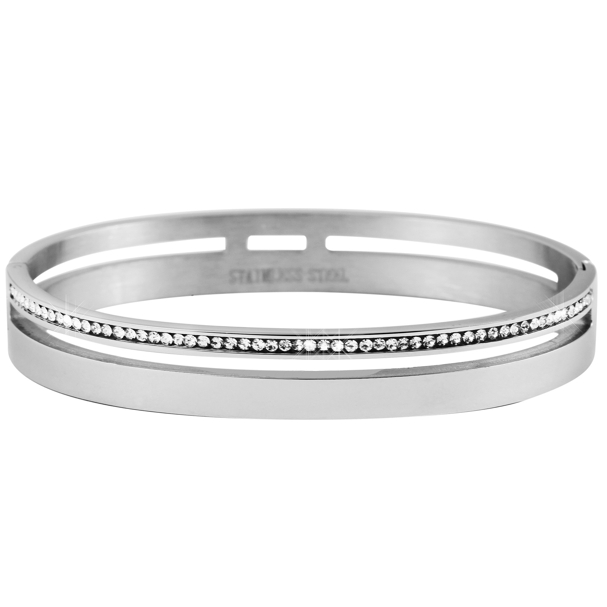 ADELIA ́S Damen Edelstahlarmband "Damen Armband aus Edelstahl mit Similisteine", Edelstahl, silber, Edelstahl, Armbänder