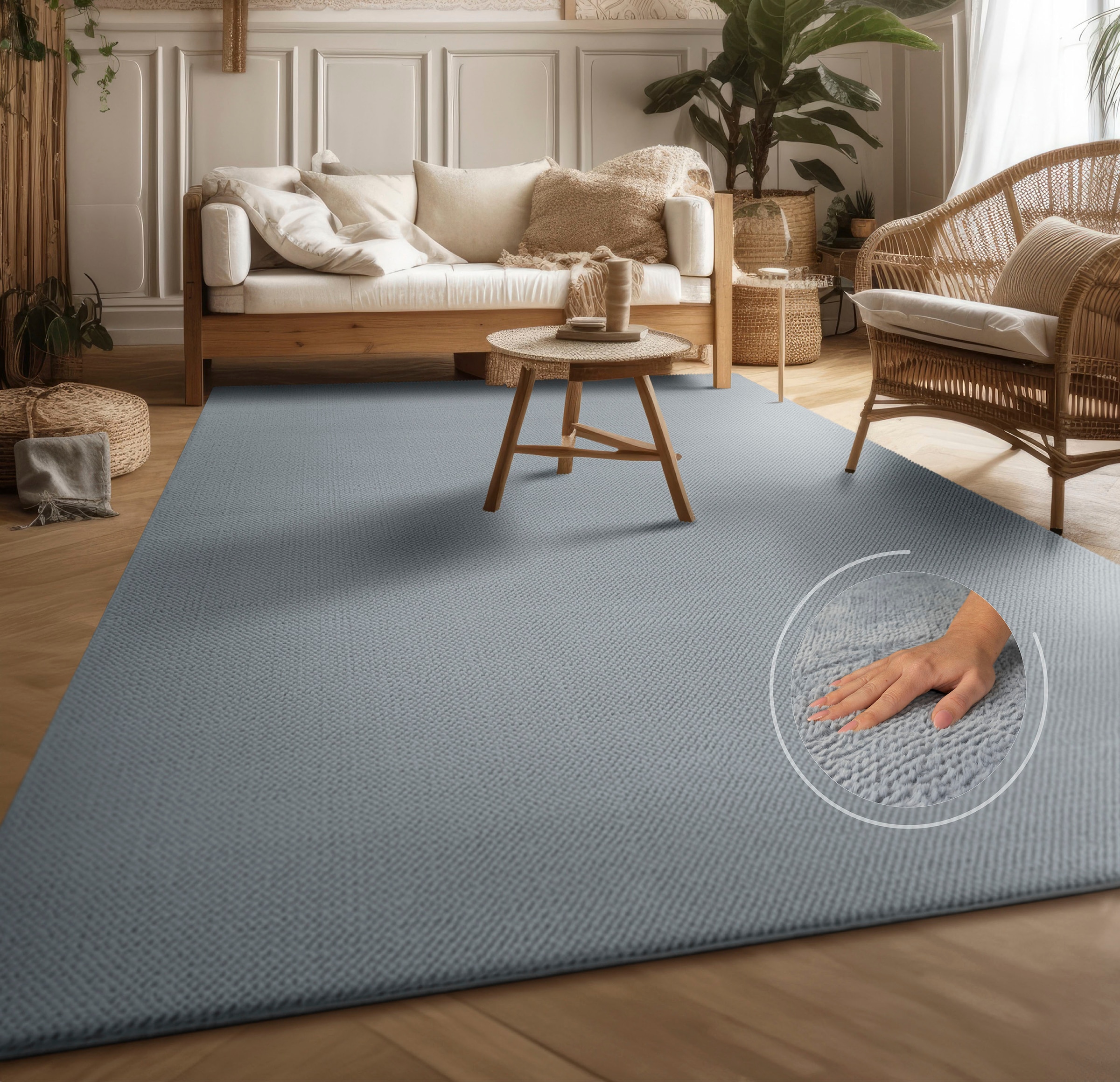 Uni Scandi Effekt, Teppich Design, mit Hoch-Tief Home Farben, Rechnung rechteckig, »Ciney«, affaire sehr auf Kurzflor weich | BAUR