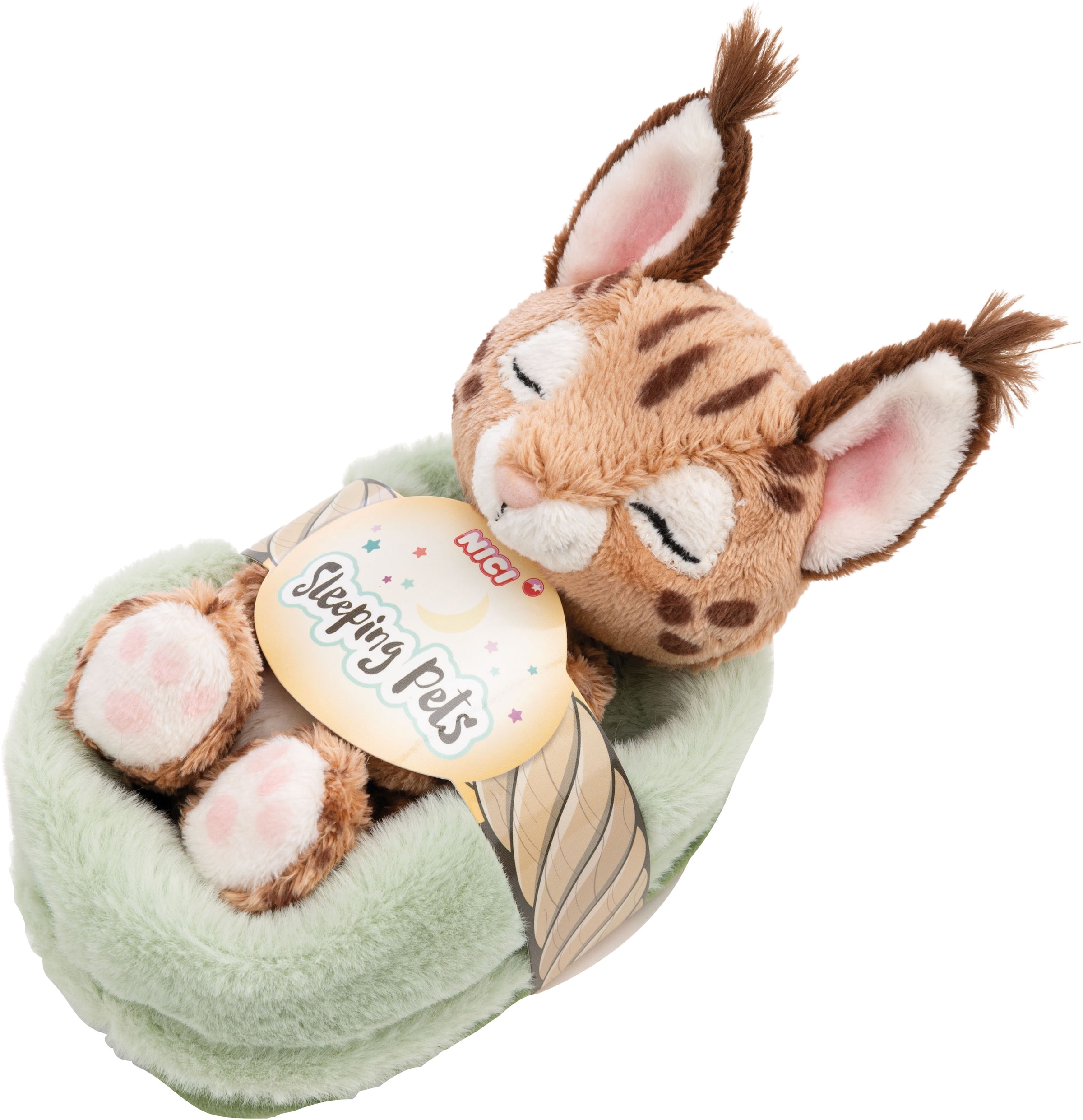 Nici Kuscheltier »Sleeping Pets, Karakal, 12 cm« im Körbchen