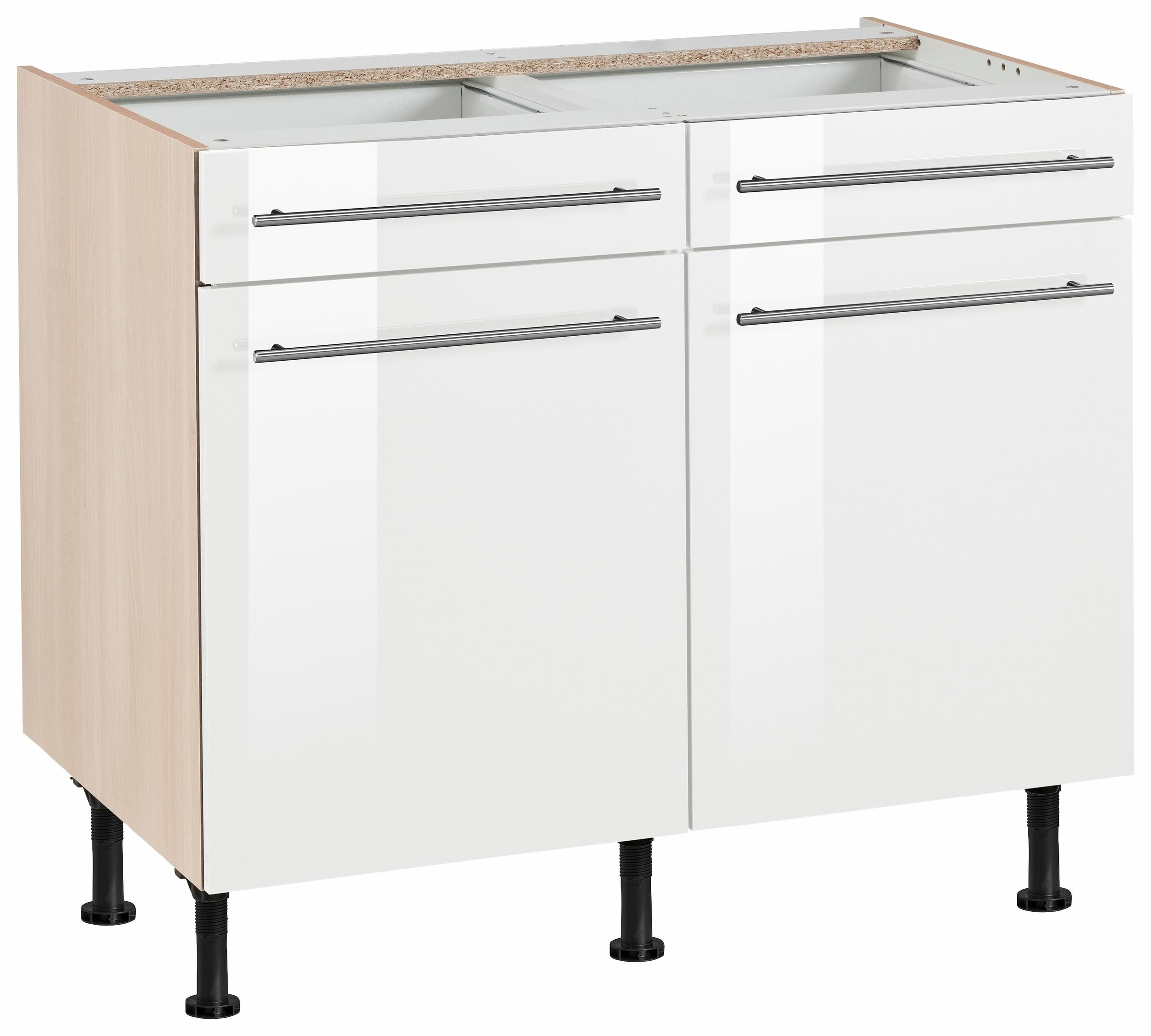 OPTIFIT Unterschrank "Bern", 100 cm breit, mit 2 Türen, 2 Schubkästen, höhenverstellbare Füße