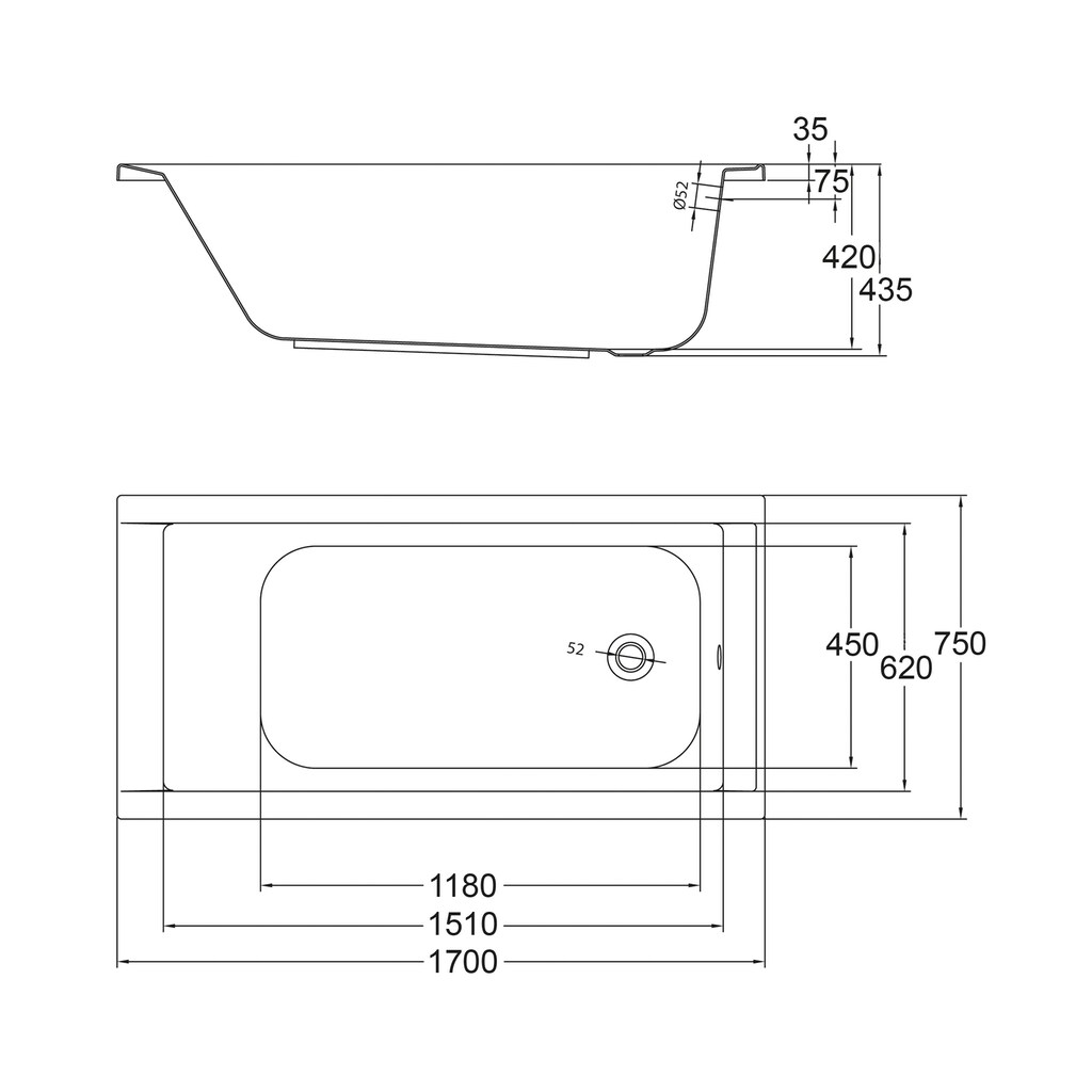 OTTOFOND Badewanne »Costa«, (1 tlg.)