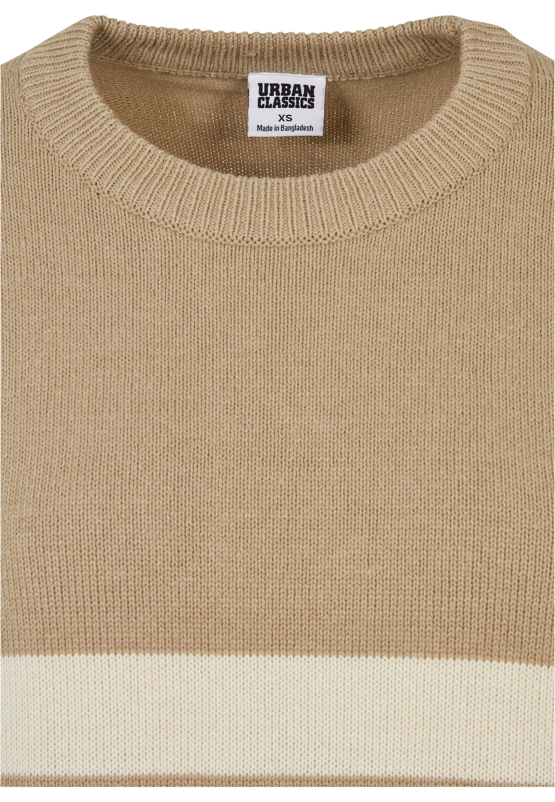 URBAN CLASSICS Rundhalspullover »Urban Classics Damen Ladies Striped Knit Crew Sweater«, (1 tlg.)