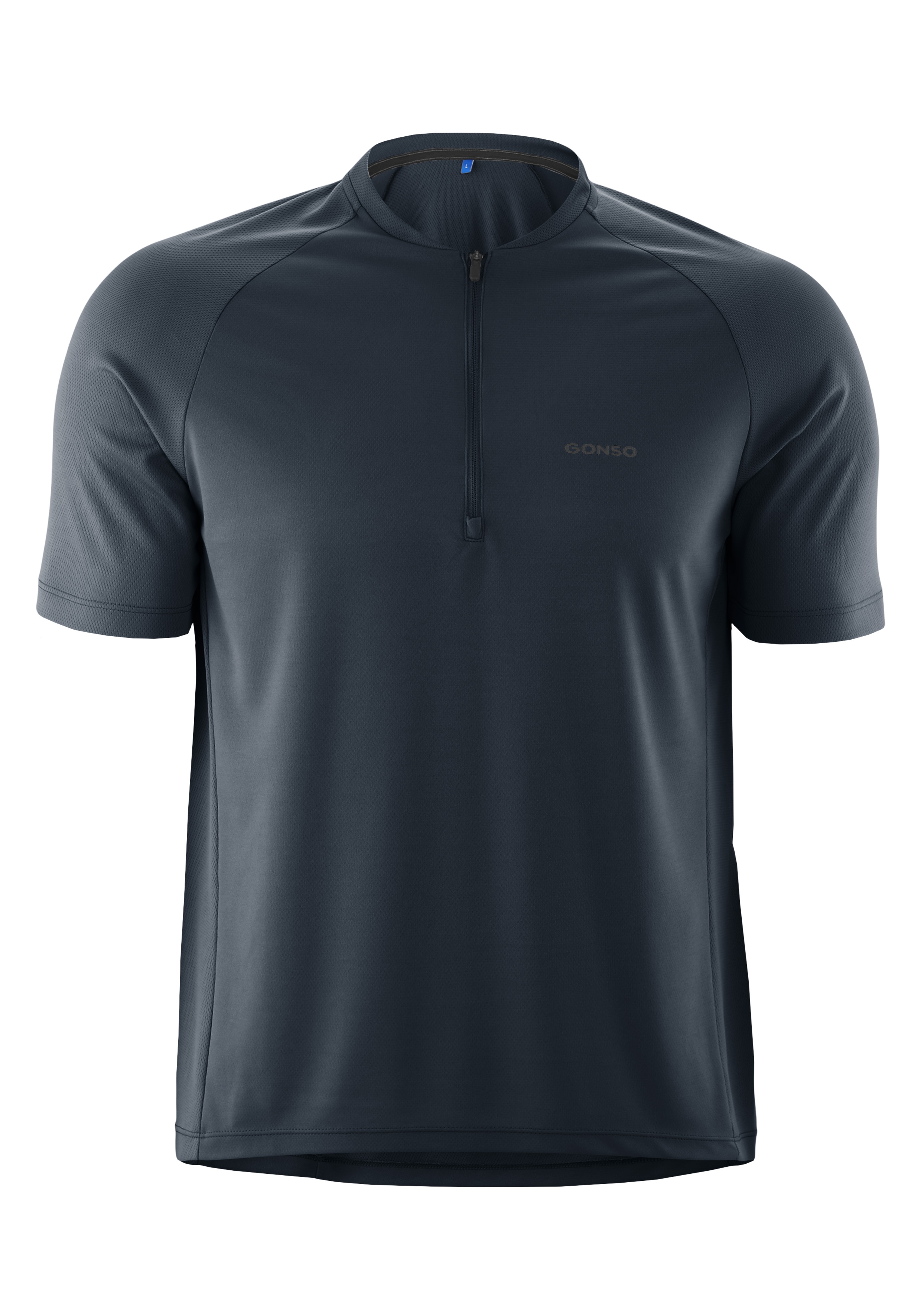 Gonso Radtrikot "SITIVO Jersey Blue M" Herren Fahrradtrikot mit Rückentasche, Half-Zip Trikot, Loose Fit