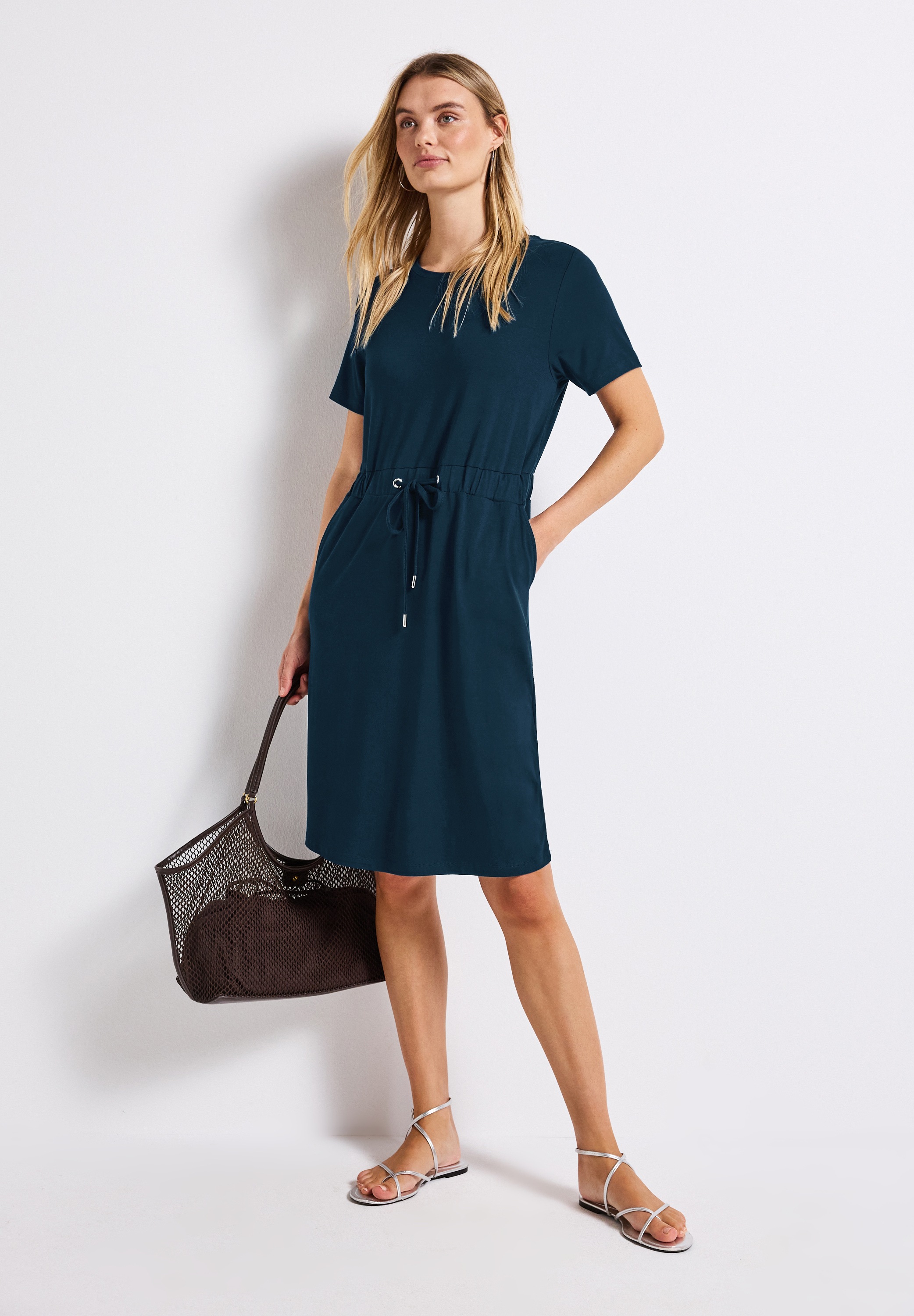 STREET ONE Jerseykleid Ohne Taschen mit Tunnelzug an der Taille günstig online kaufen