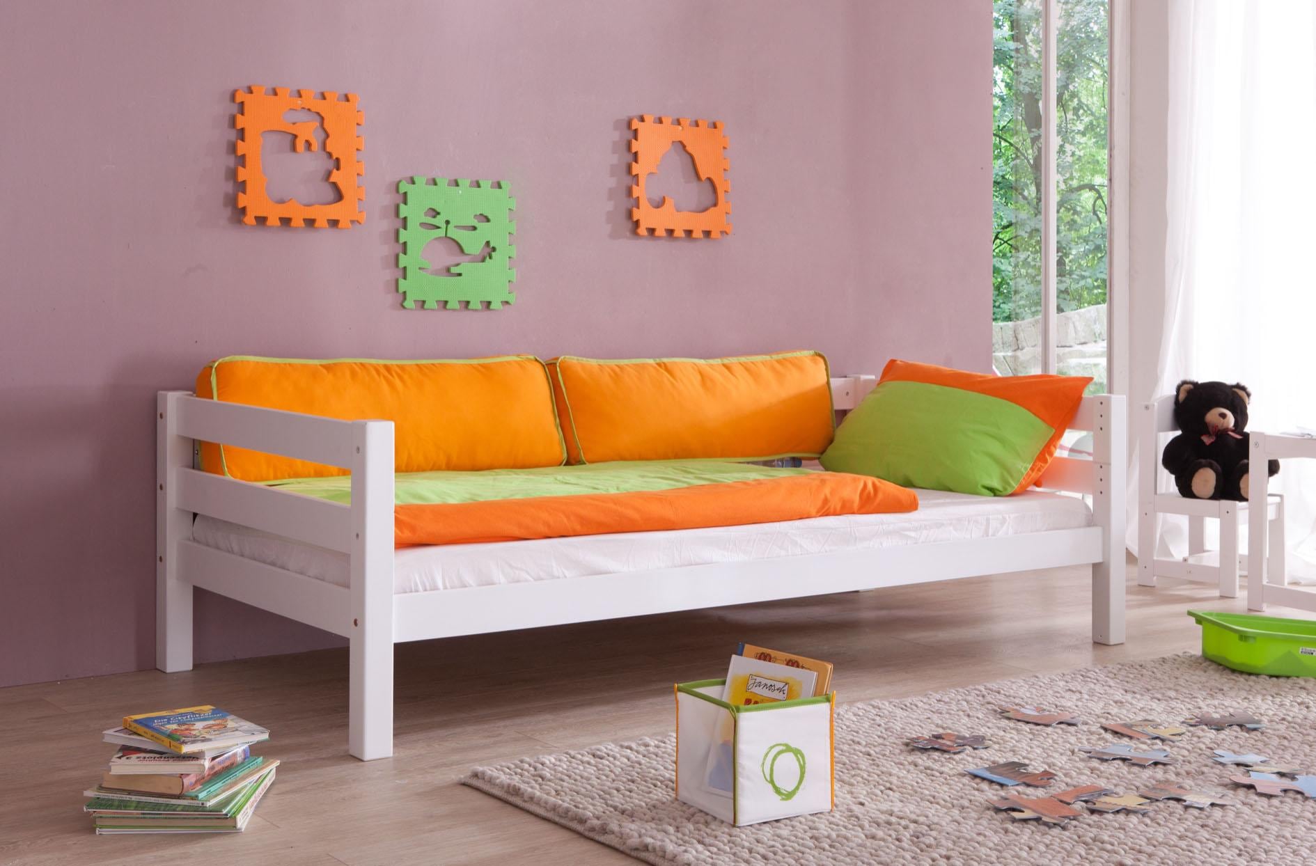 Relita Hochbett »Eliyas«, inkl. Rolllattenrost, mit Leiter u. Rutsche, massive Buche