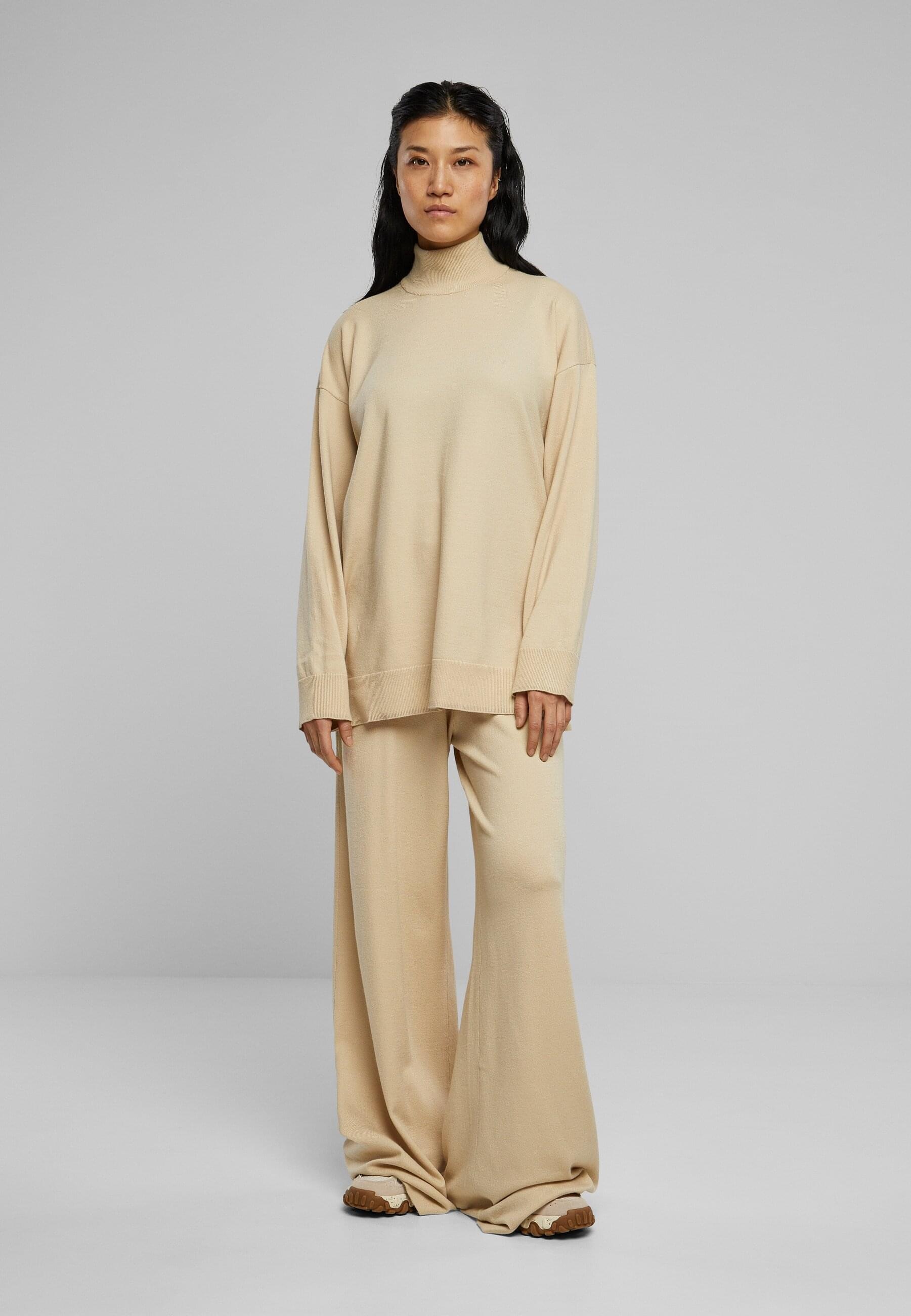 URBAN CLASSICS Rundhalspullover »Urban Classics Damen Ladies Knitted Eco Viscose Sweater«, (1 tlg.)
