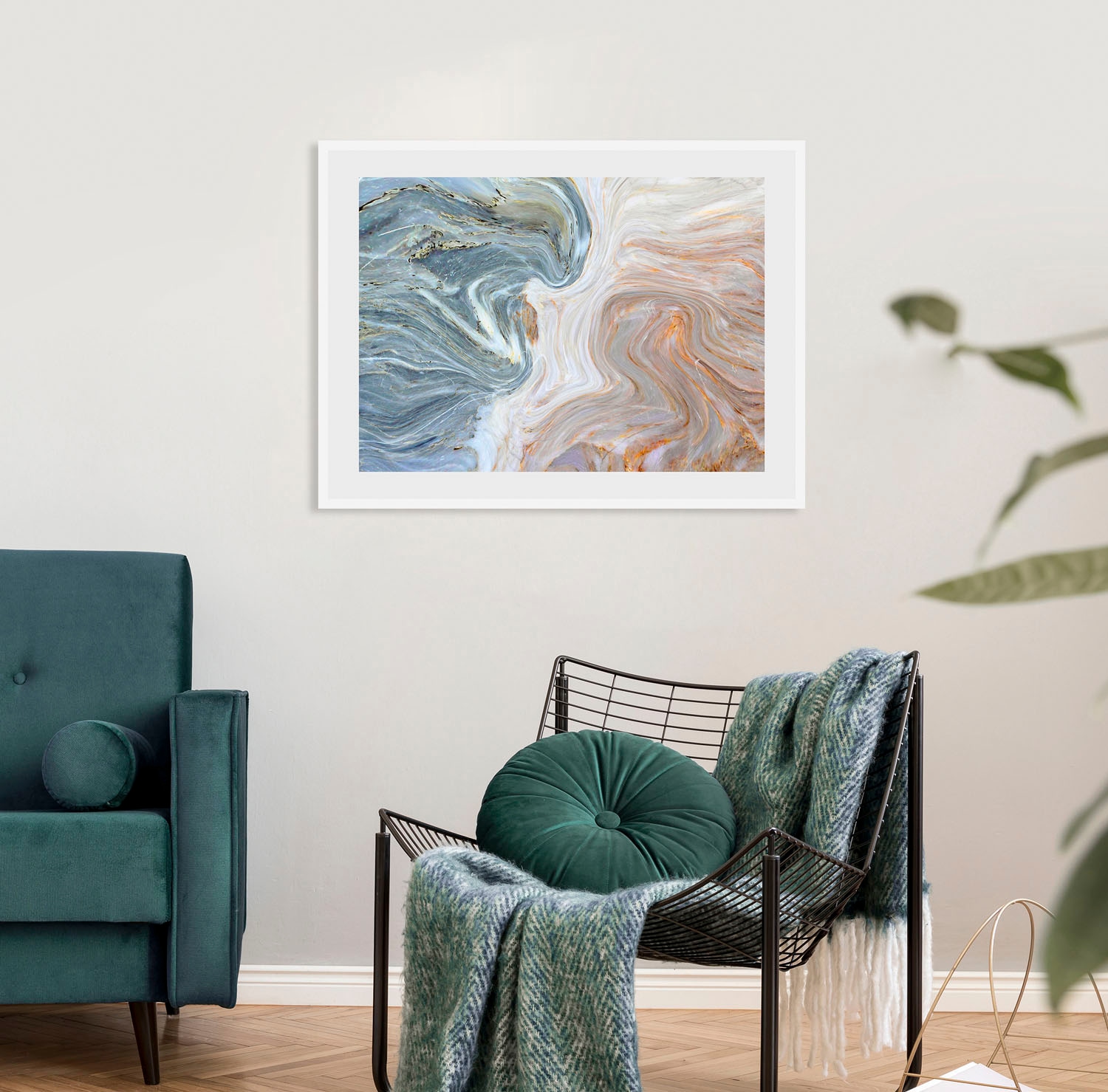 queence Bild »Baltasar« Abstrakt | Gemälde | Kunst | Marmor 1 Stk. tlg. HD Premium Poster-Druck inkl. Holzrahmen