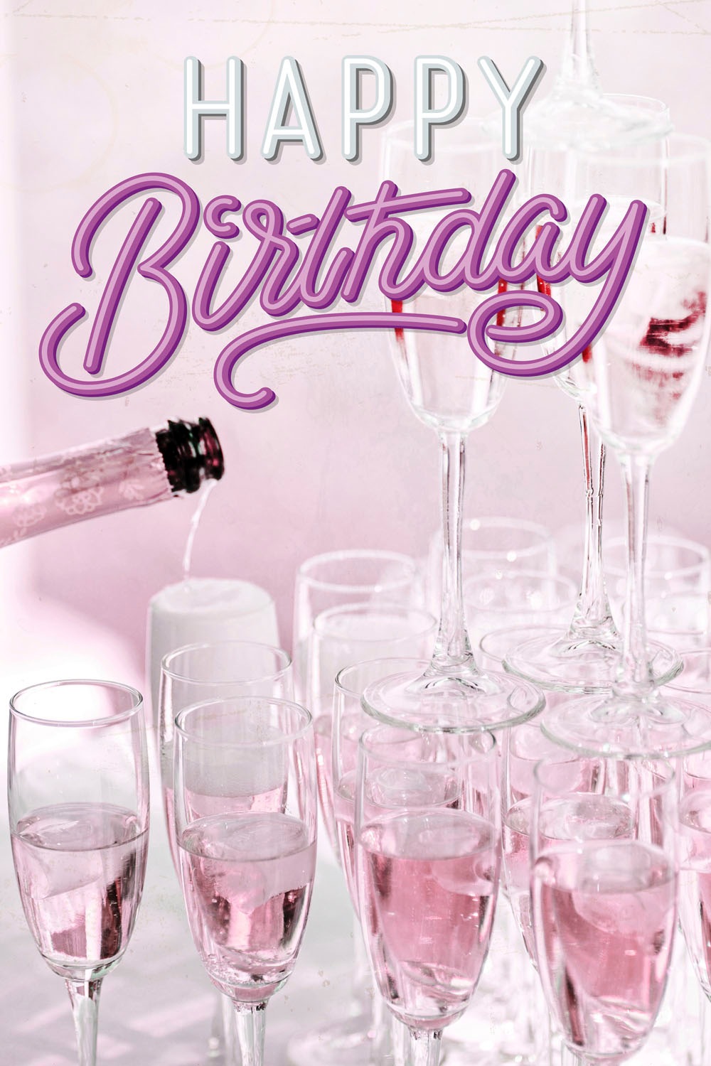 queence Metallbild "Birthday Champagne", Schriftzüge-Schriftzug-Getränke, ( günstig online kaufen