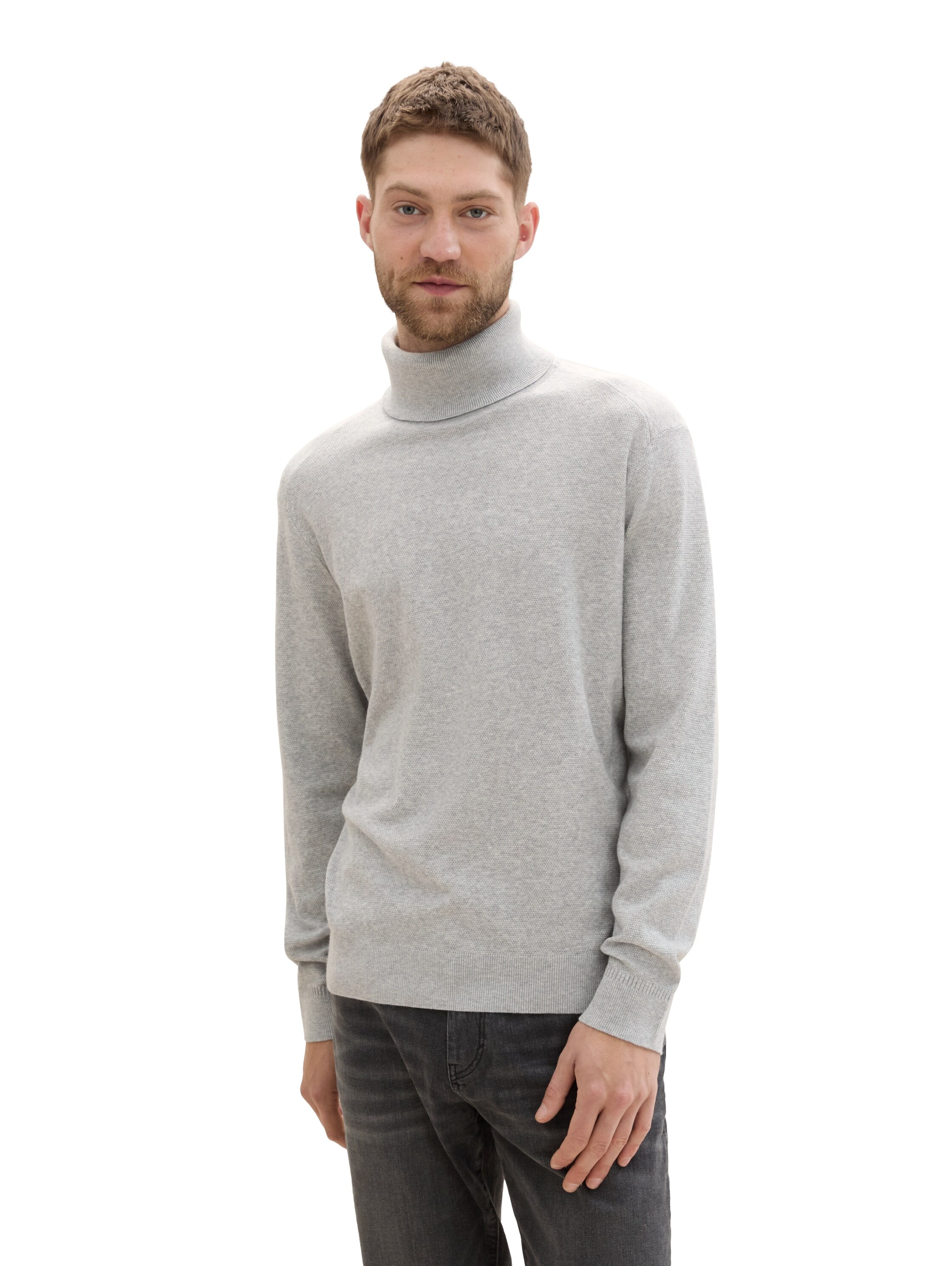 TOM TAILOR Rollkragenpullover, in melierter Optik