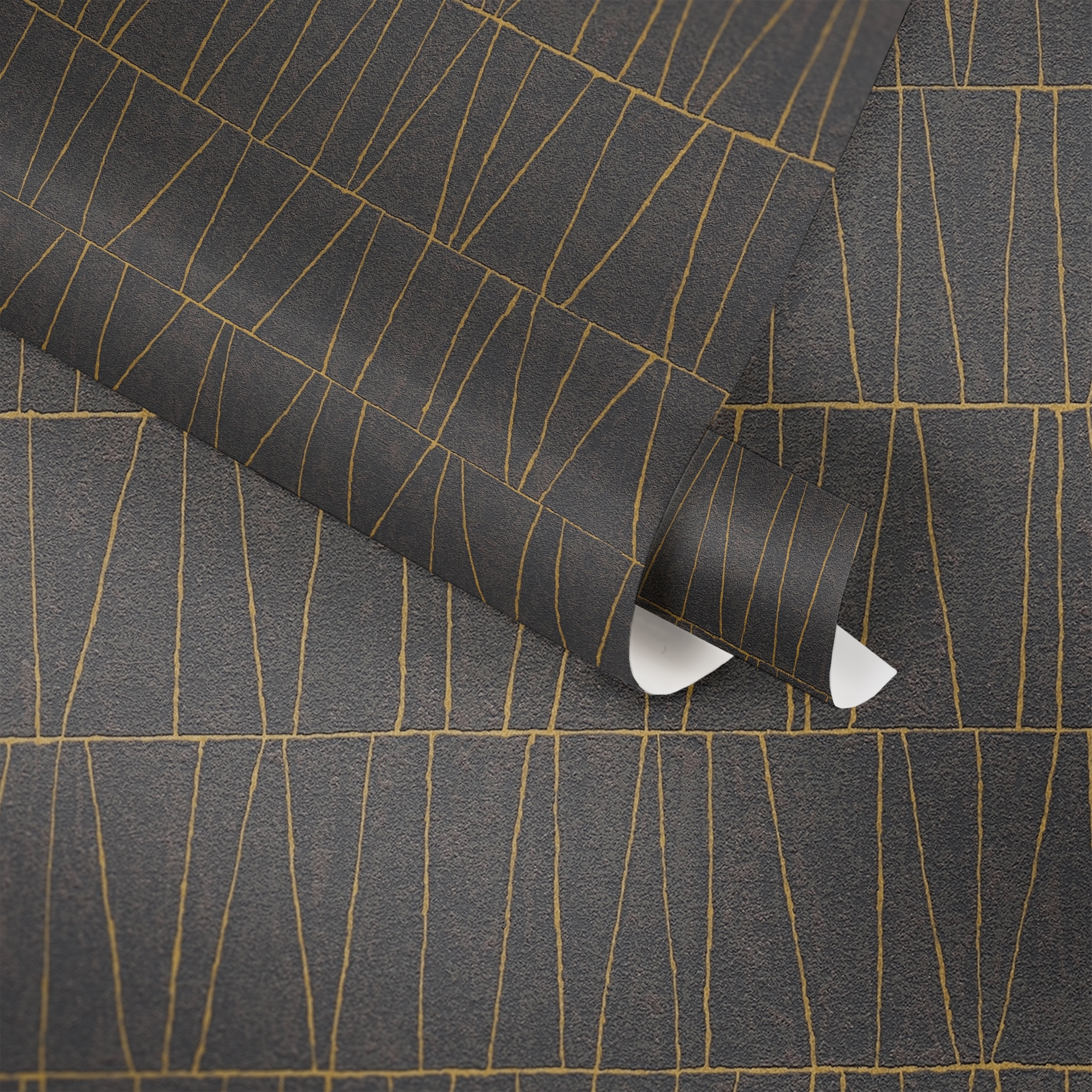 A.S. Création Vliestapete »Jade 2 Grafik-Tapete Mustertapete Metallic-Effekt Dreiecke«, glänzend, Vliestapete geometrisch für Schlafzimmer Küche Wohnzimmer Grafik Flur