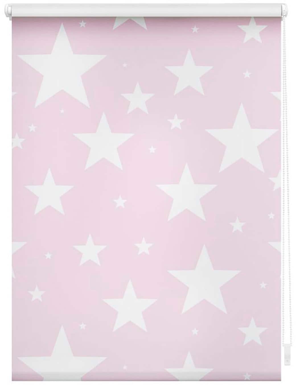 Rollo, B:120cm H:150cmrosa, weiß, weiß, LICHTBLICK ORIGINAL, Polyester, Küche, Rollos, "Klemmfix, ohne Bohren"
