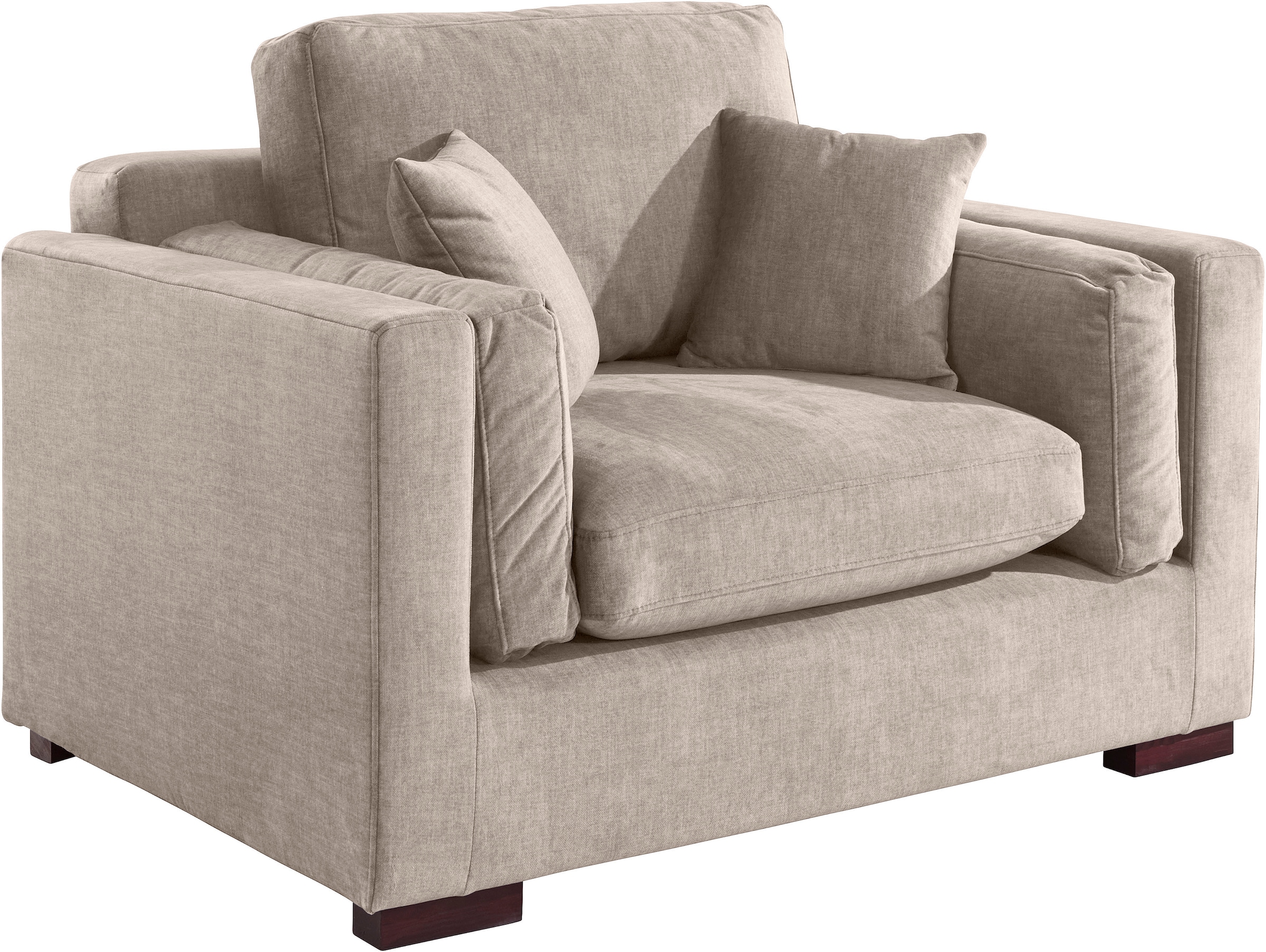 Home affaire Loveseat »Fresh Pond Sessel«, weicher Sitzkomfort, incl. Zierkissen, B/T/H: 140/96/95 cm