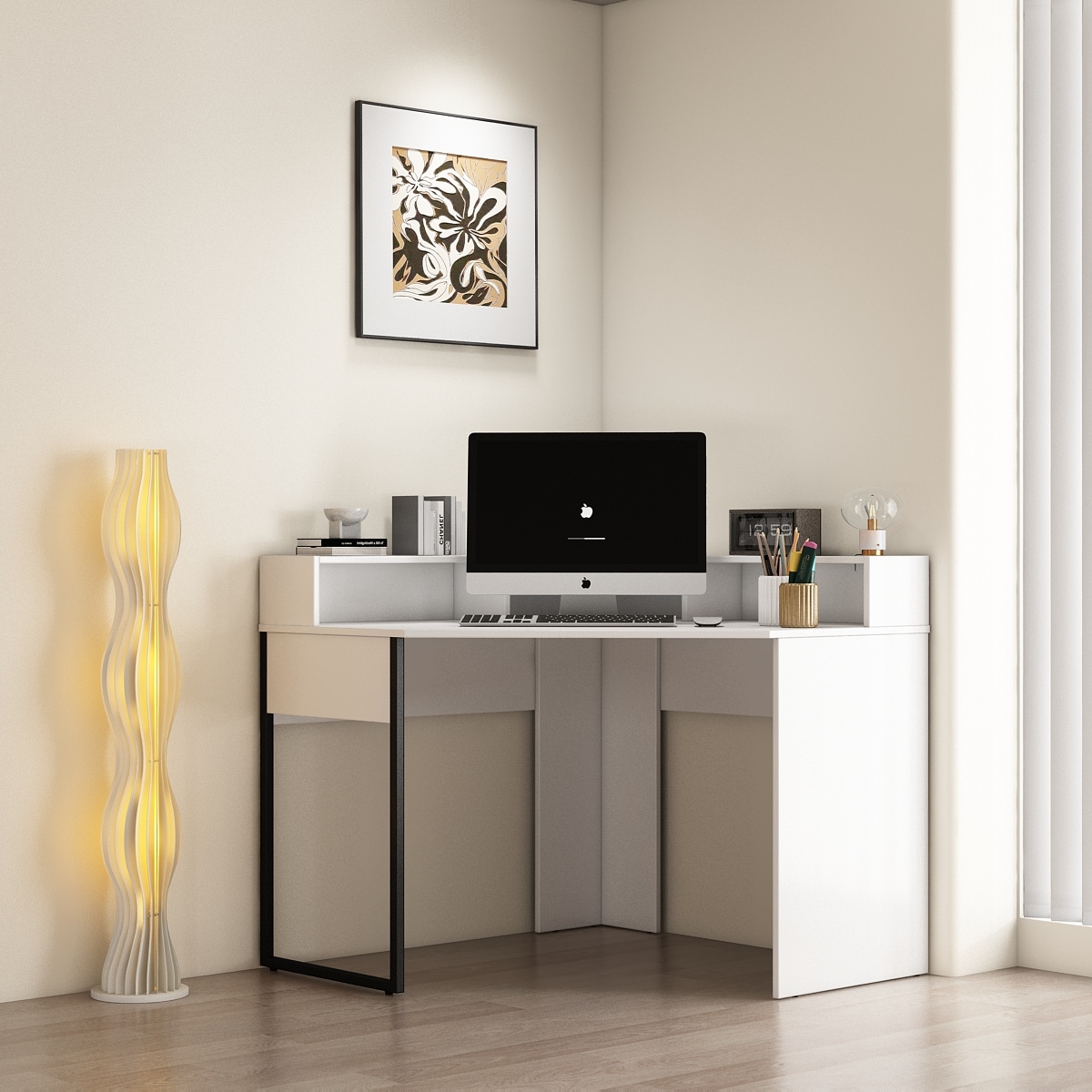 OTTO home Eckschreibtisch "Moid", mit Schreibtischaufsatz, modernes Design, günstig online kaufen