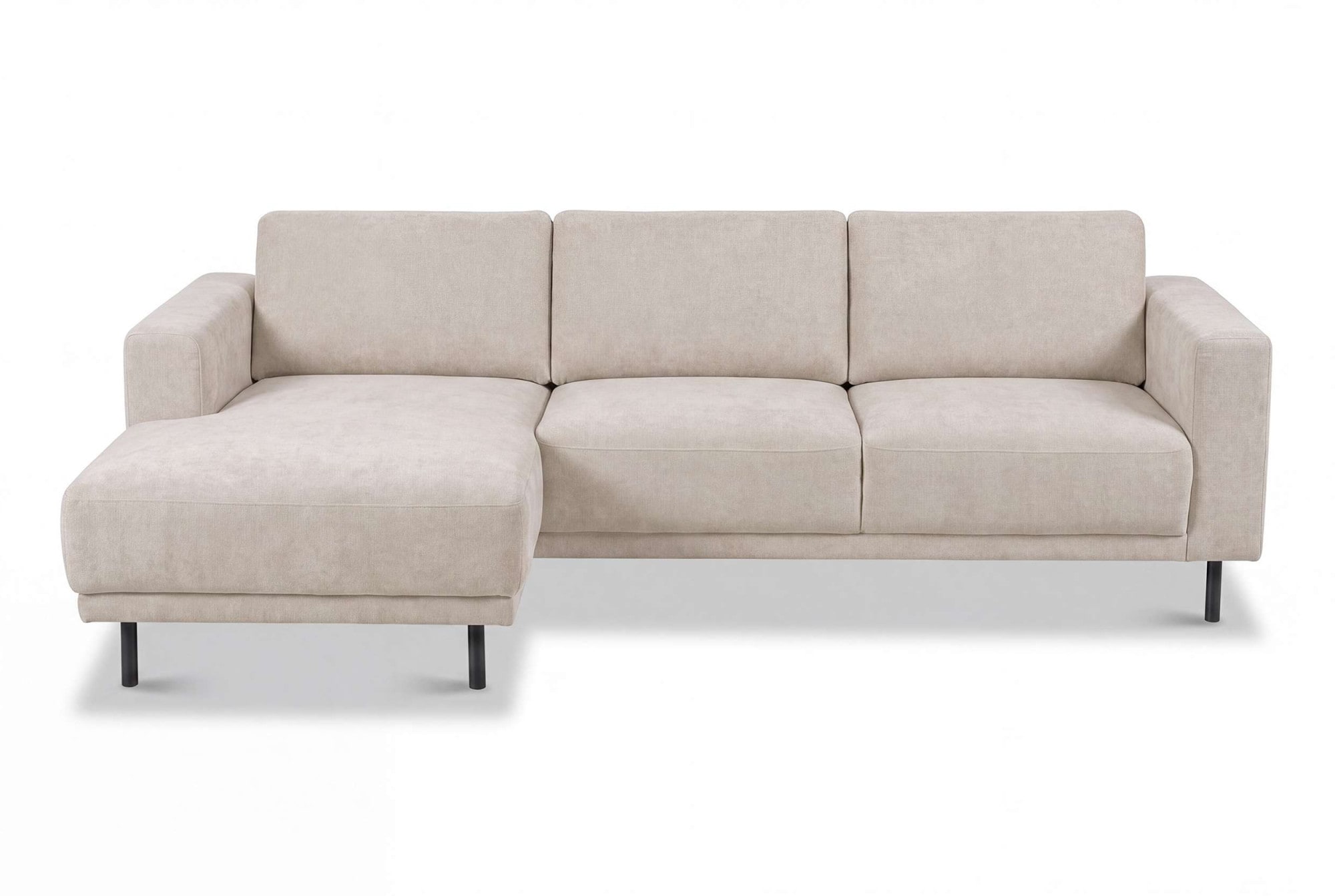 OTTO home Ecksofa »Sveeva, L-Form, B.238 cm, schwarze Metallfüße« langlebiger Webstoff, mit Wellenunterfederung, viele Farben