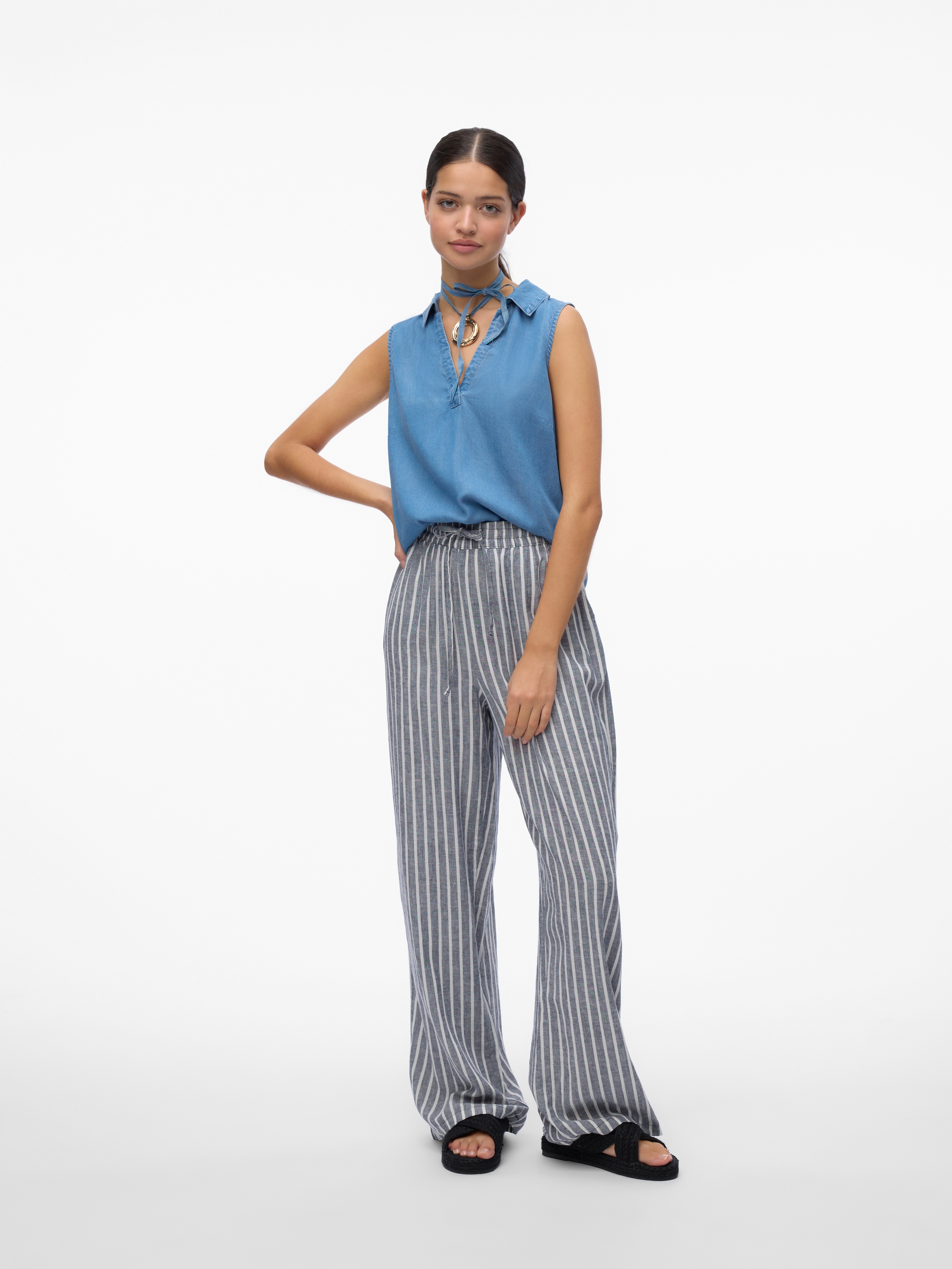 Vero Moda Shirttop »VMHARPER SL COLLAR SHORT TENCEL TOP GA« Viskose, regular fit
