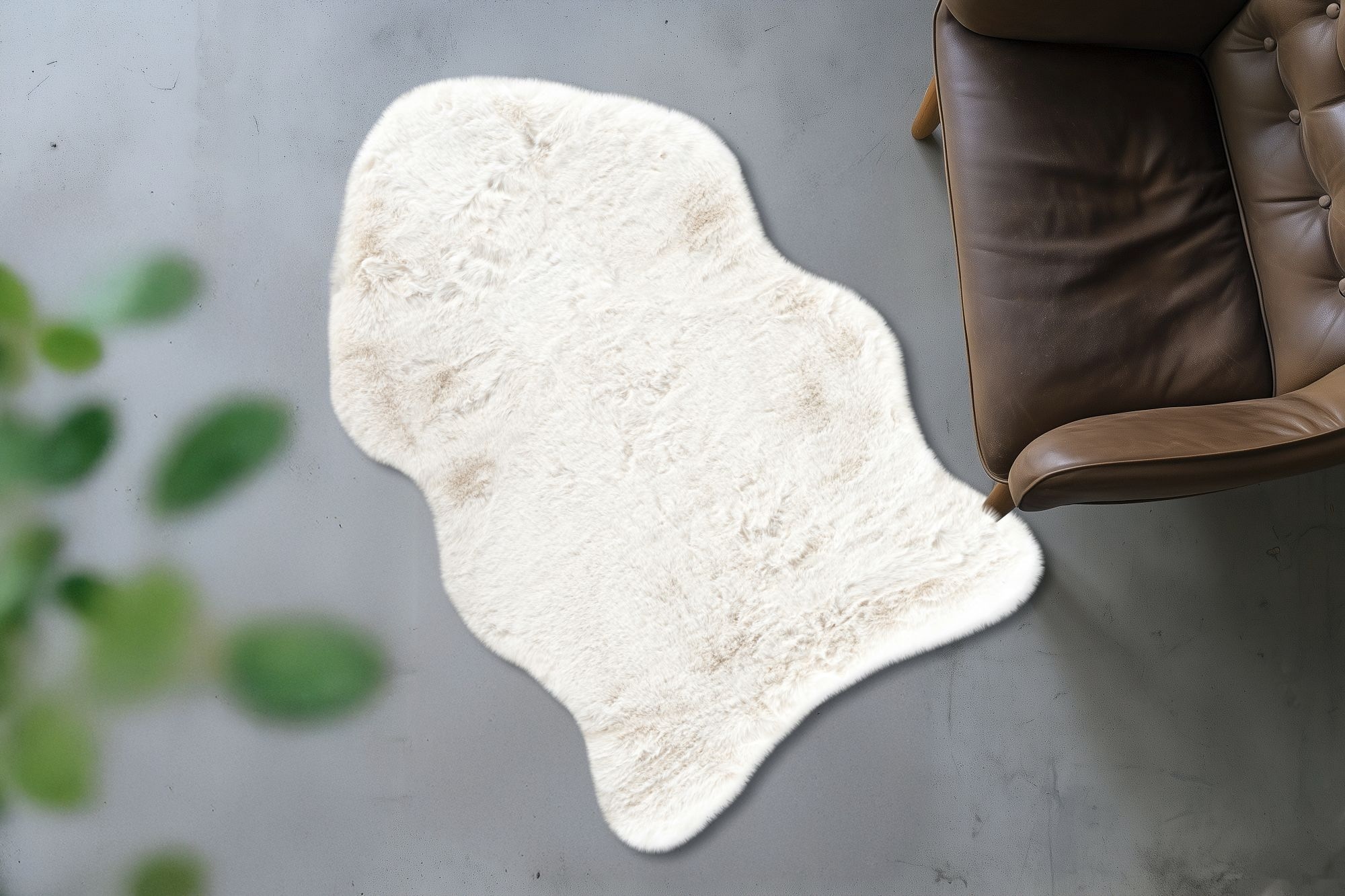 Obsession Fellteppich "Infinity 201" fellförmig 40 mm Höhe Kunstfell, Uni F günstig online kaufen