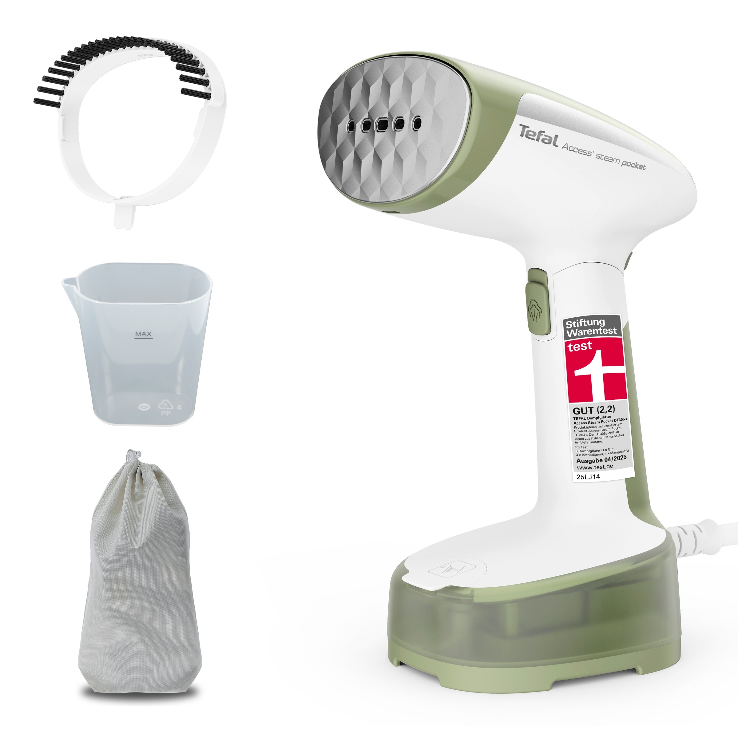 Tefal Dampfbürste »Access Steam Pocket DT3053, 1300 W, klappbarer Dampfglätter,«, 1300 W, ultrakompaktes Design, 15 Sek. Aufheizzeit, 120 ml Wassertank