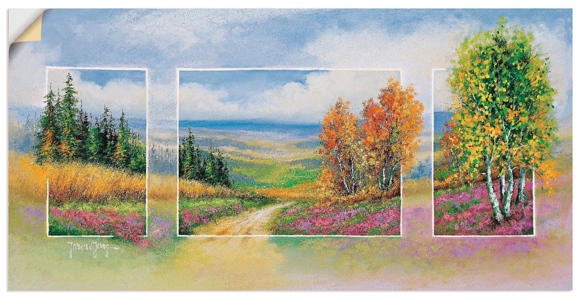 Artland Wandbild »Frühlling Triptychon«, Vier Jahreszeiten, (1 St.), als  Leinwandbild, Wandaufkleber oder Poster in versch. Größen bestellen | BAUR