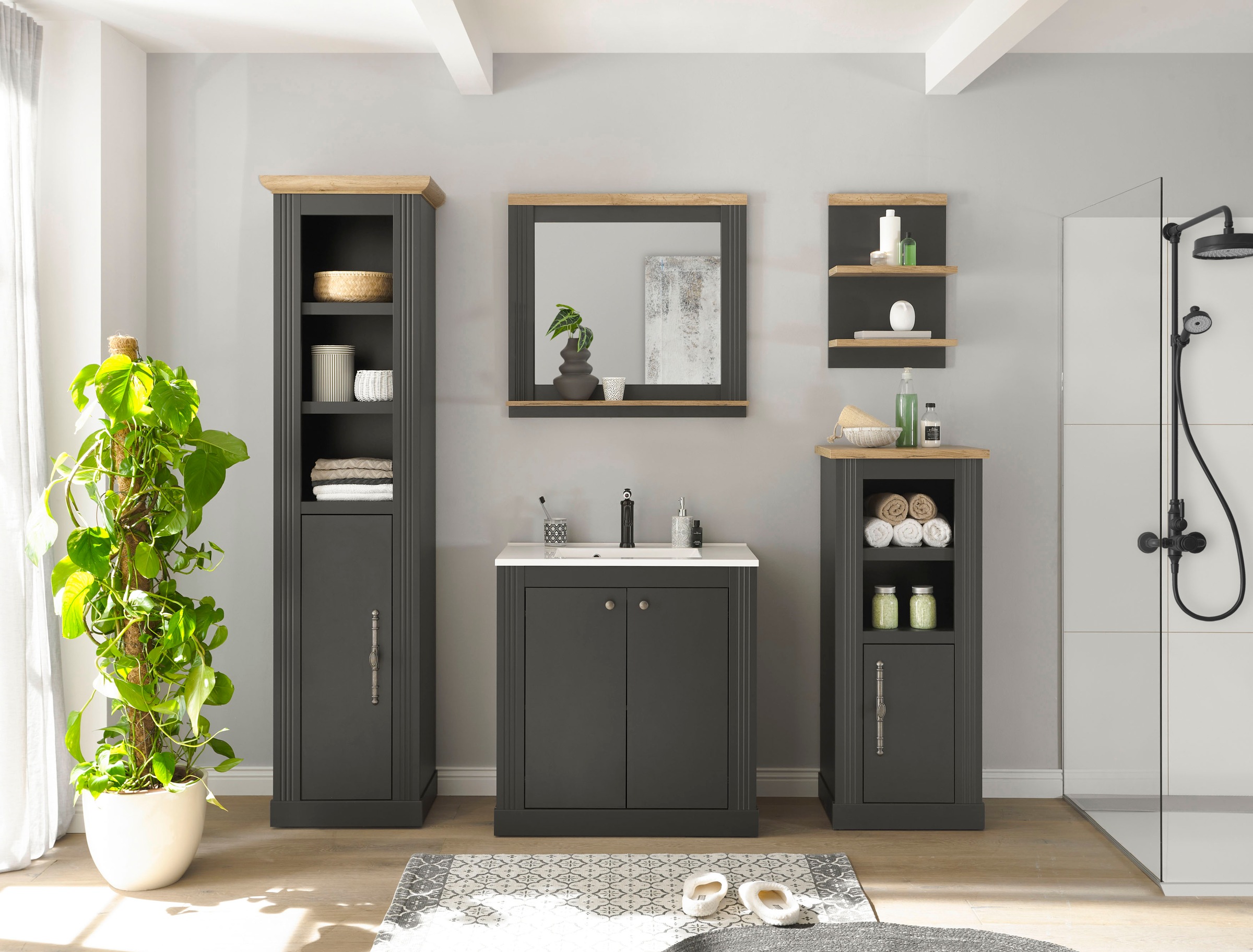 OTTO home Badmöbel-Set "WESTMINSTER, Bad im Landhausstil, 5-teiliges Badezi günstig online kaufen