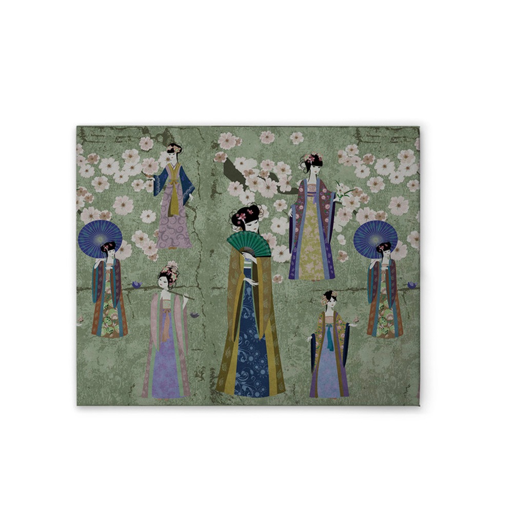 A.S. Création Leinwandbild "Kimono 1 - Wandbild Grün Blau Braun Keilrahmen günstig online kaufen