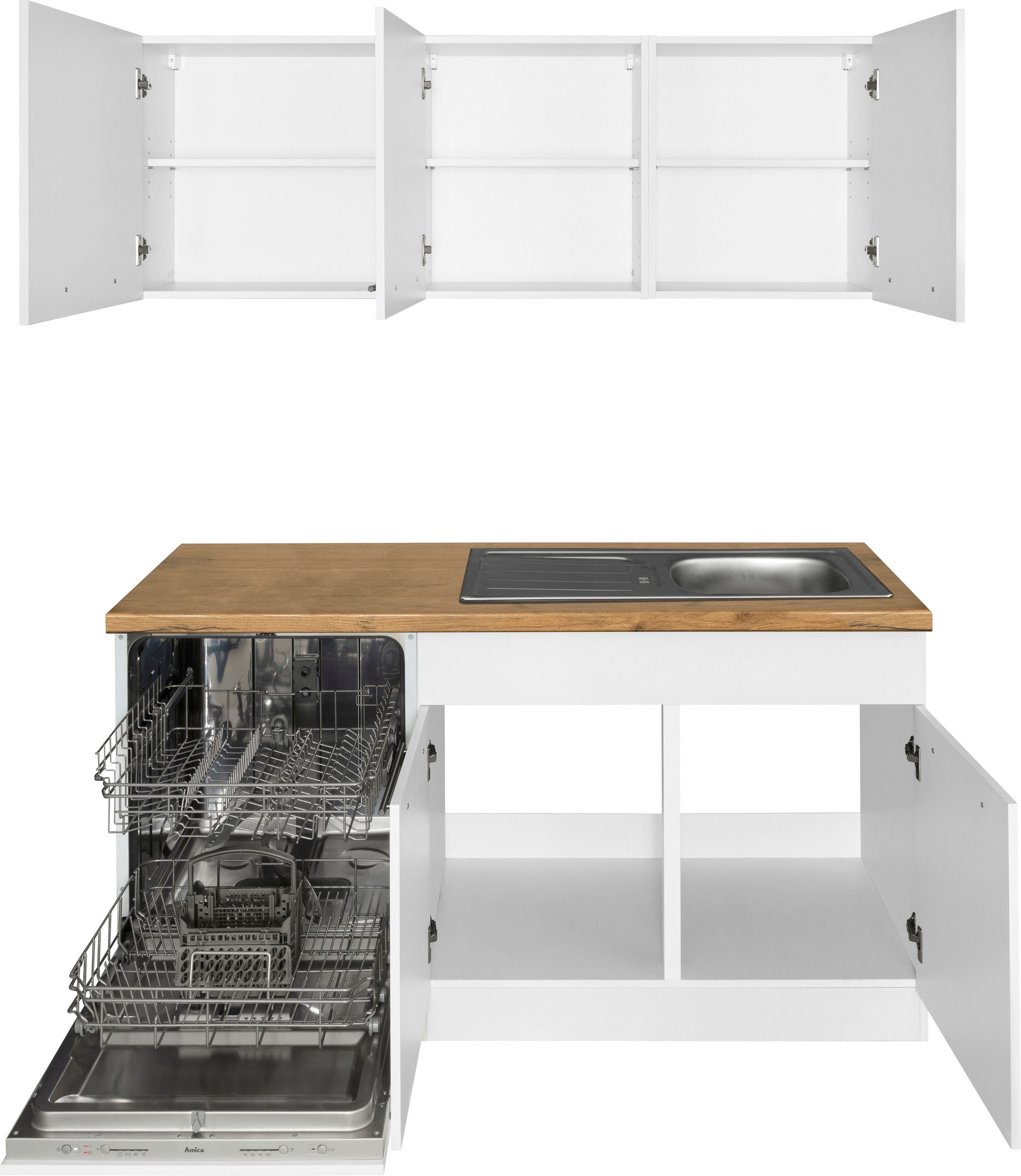 wiho Küchen Winkelküche »Unna«, mit 220 cm x BAUR E-Geräten, 260 bestellen | Stellbreite