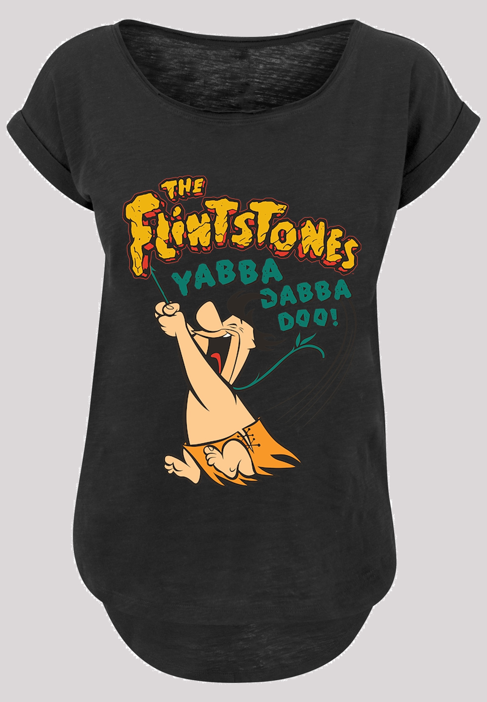 F4NT4STIC Kurzarmshirt »F4NT4STIC Damen Fred Yabba Dabba Doo with Ladies Long Slub Tee«