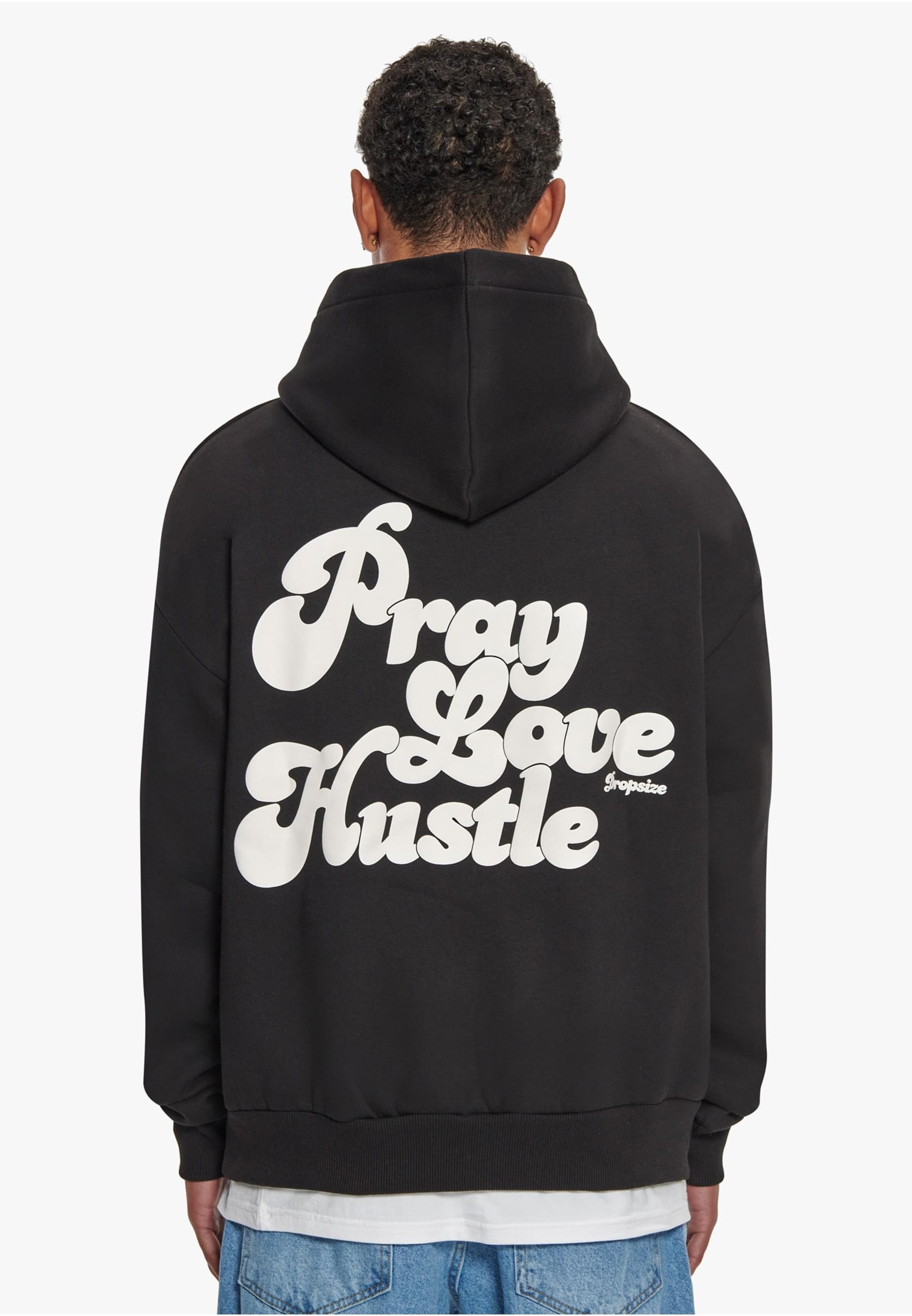Dropsize Kapuzensweatshirt »Dropsize Herren Dropsize Heavy Oversize Pray Love Hustle Hoodie«, (1 tlg.)