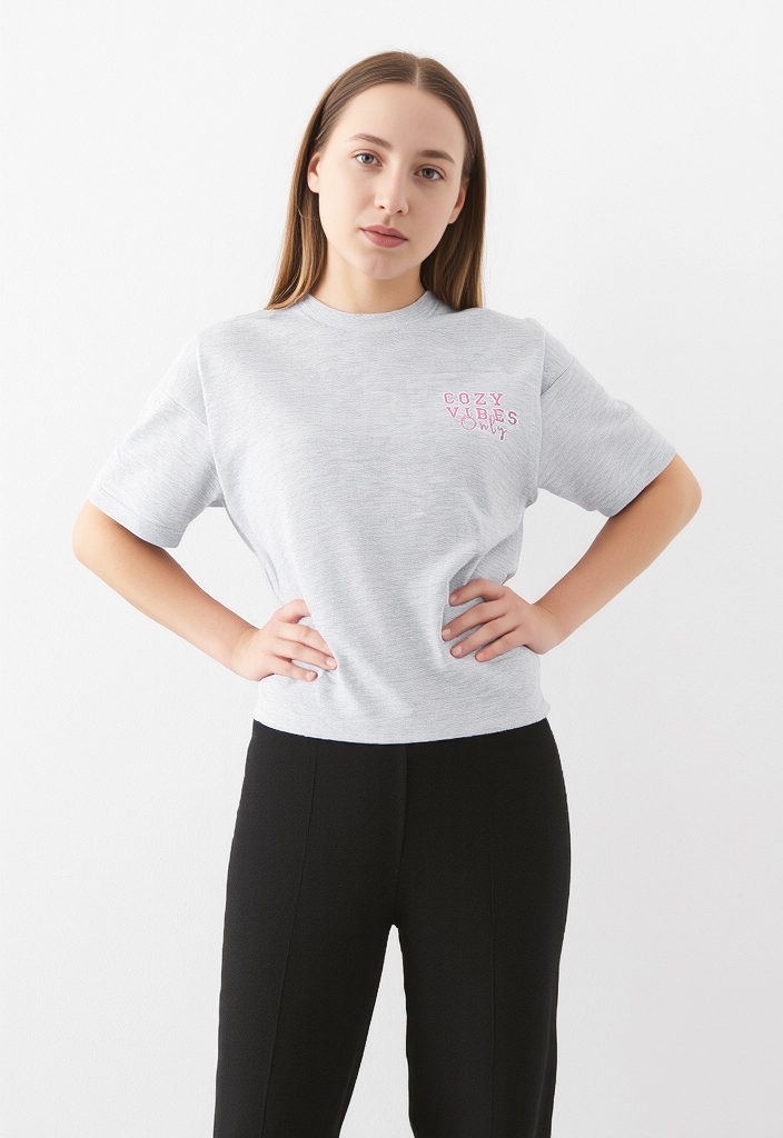 ONLY Kurzarmshirt "ONLVIVVI LIFE S/S LOVELY TOP JRS" Baumwolle, regular fit, Rundhals