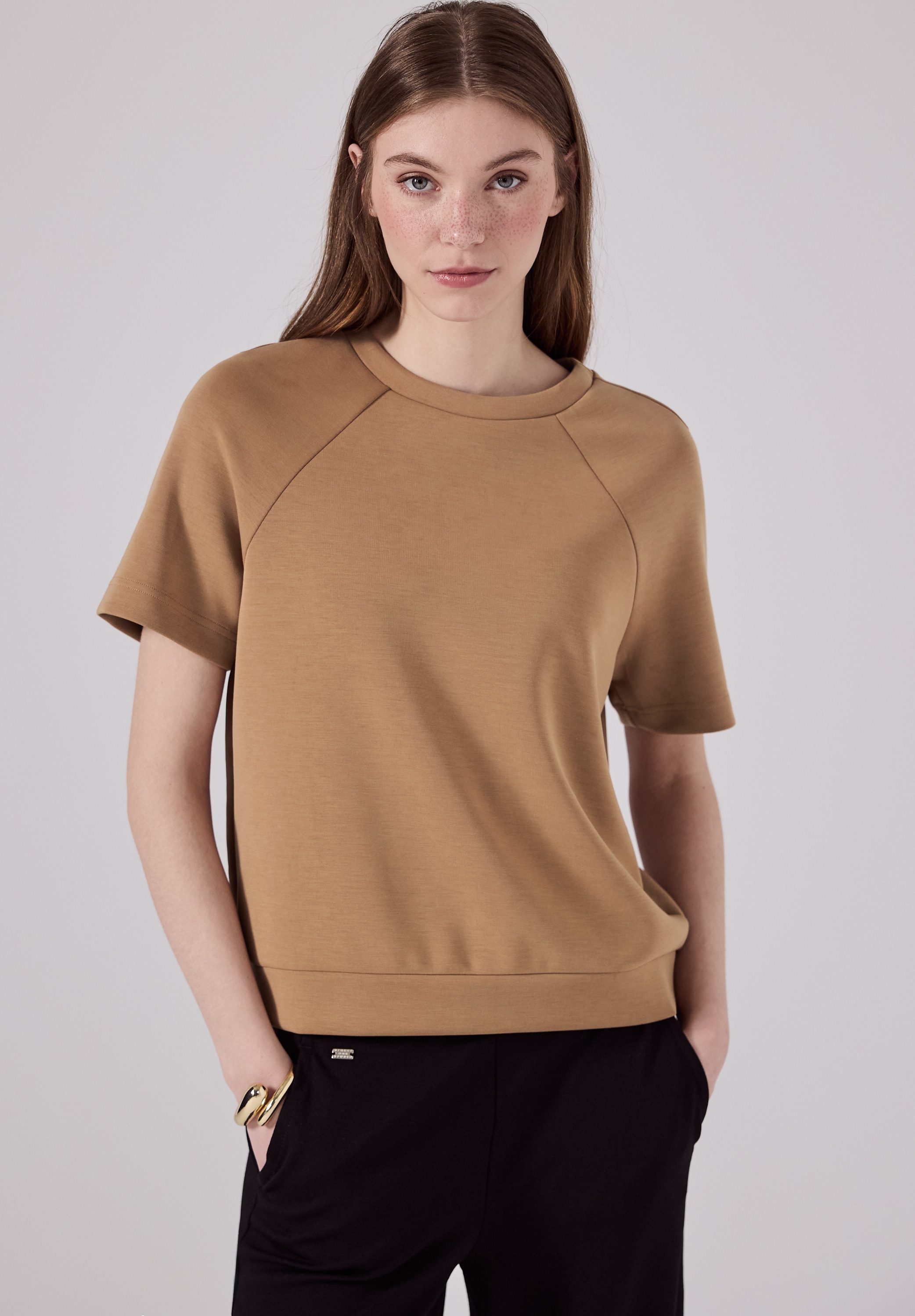STREET ONE STUDIO T-Shirt, aus softem Materialmix