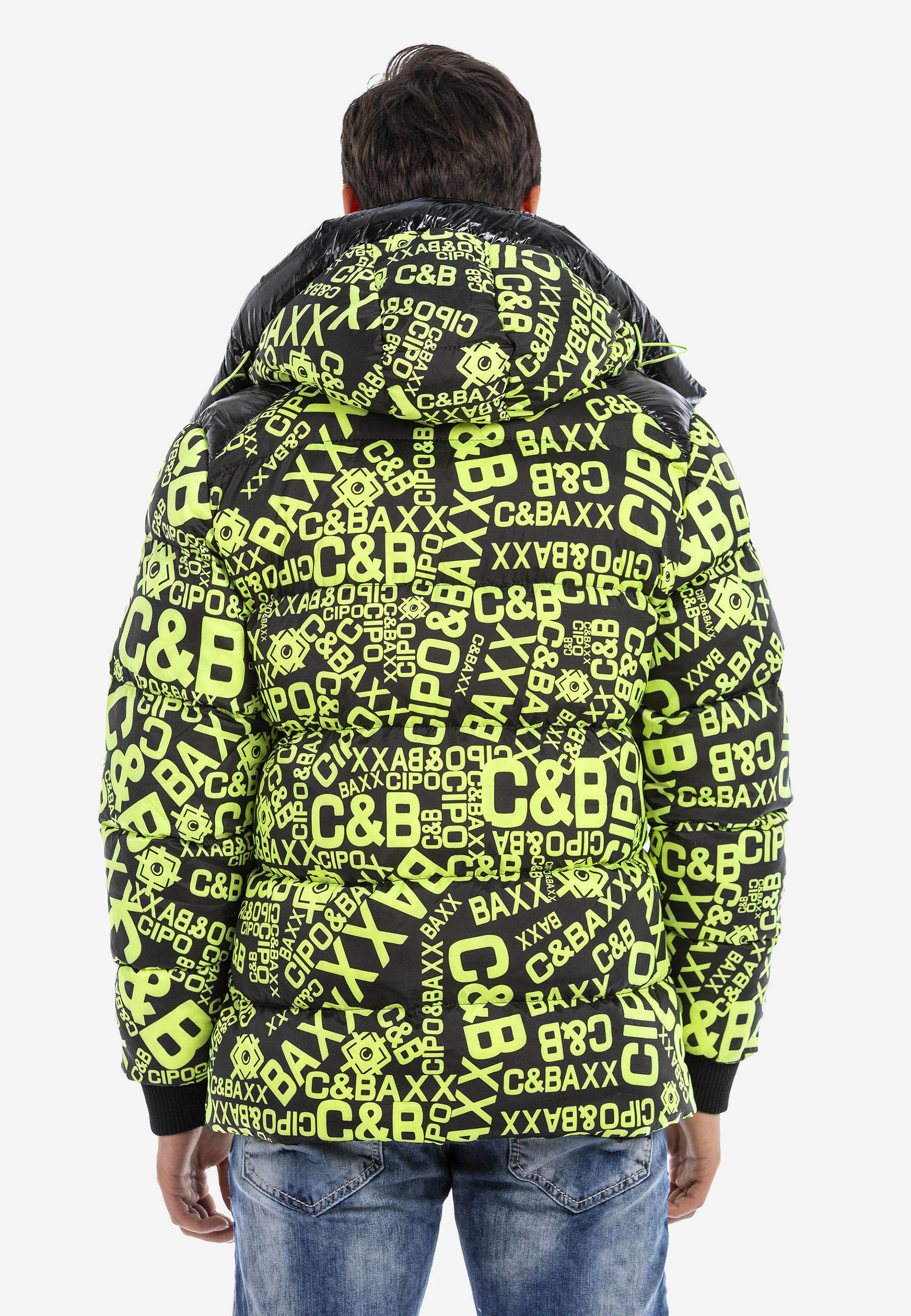 Cipo & Baxx Winterjacke »Winterjacke«, mit Kapuze, mit stylischem Schriftzug