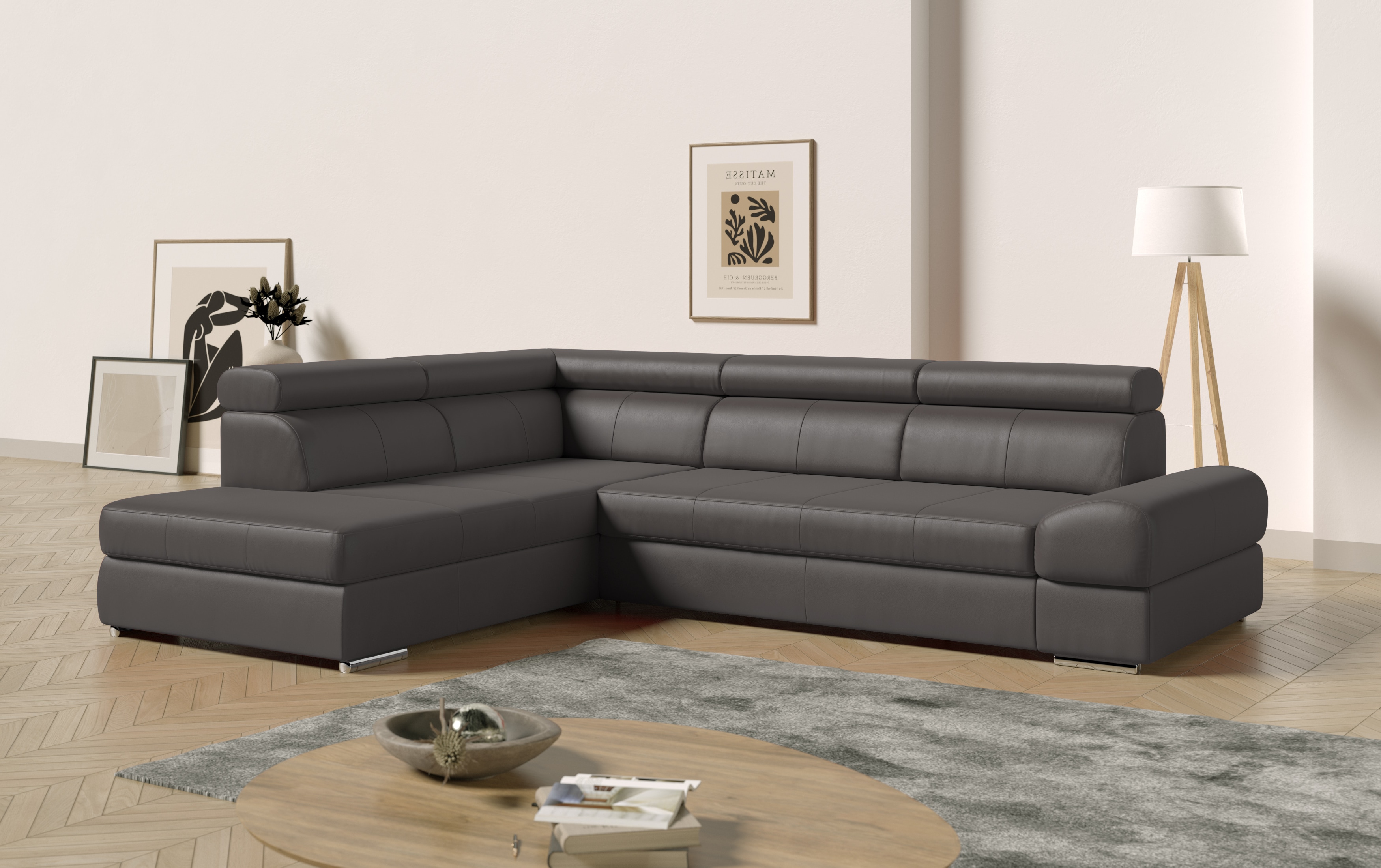 sit&more Ecksofa "Broadway L-Form" mit verstellbaren Kopfteilen, wahlweise mit Schlaffunktion