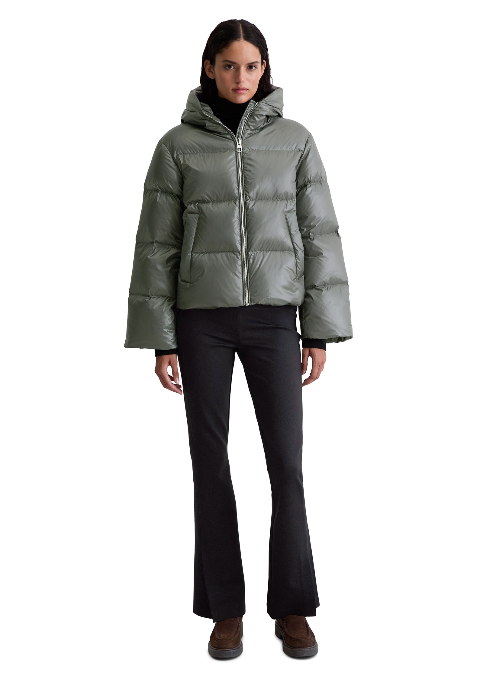 Marc O'Polo Outdoorjacke »aus glänzendem Nylon« mit Kapuze