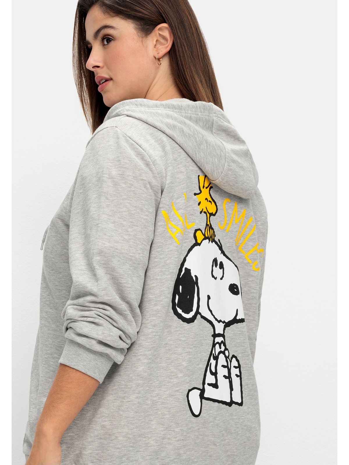 Sheego Kapuzensweatjacke »Große Größen«, bestellen mit Snoopy-Print für | BAUR