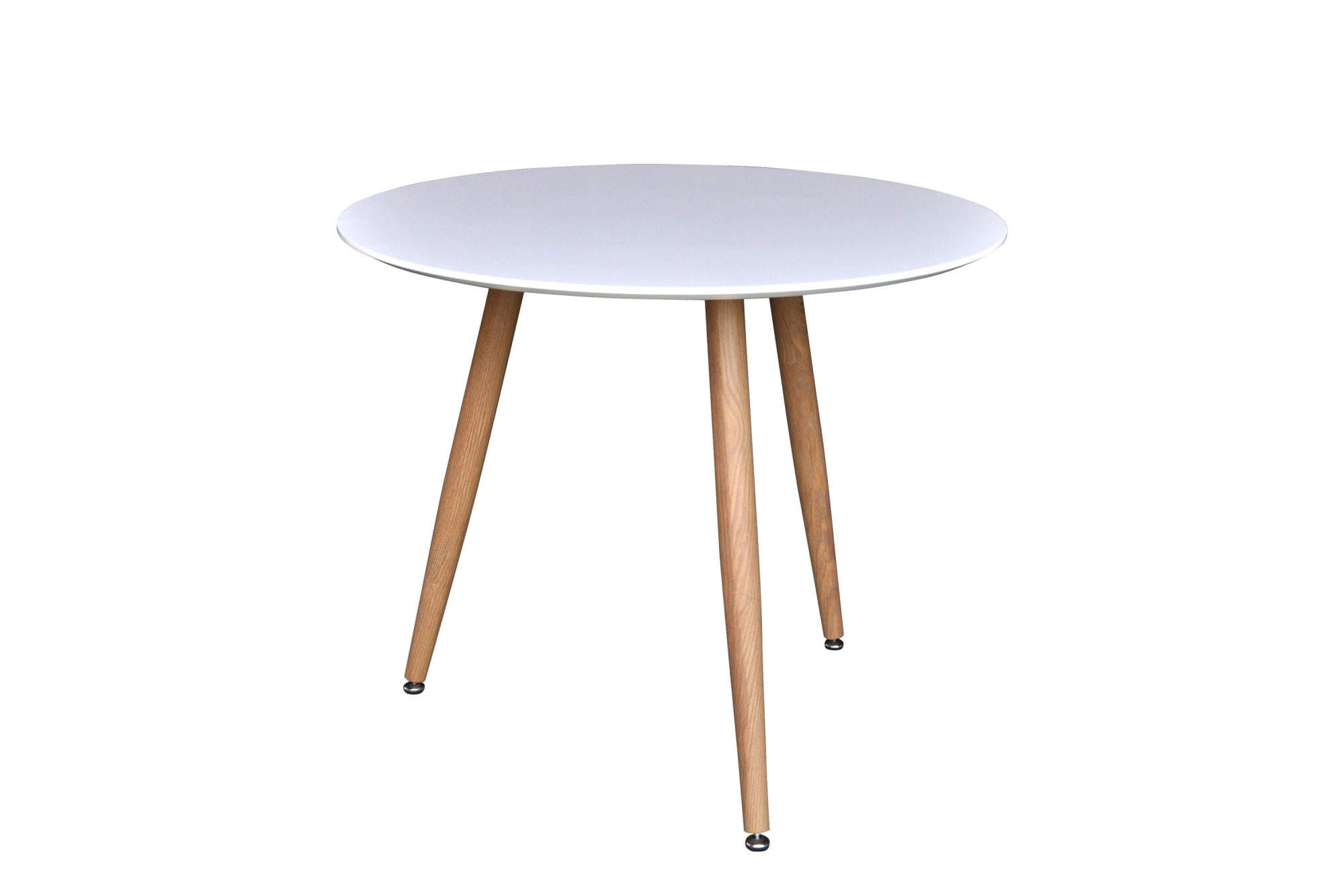 Venture Home Esstisch "Polar, runder Esstisch in Eichenholz-Optik, modern, Ø 90 cm" Esszimmertisch, MDF, Stahlbeine, rund, stilvoll, vielseitig