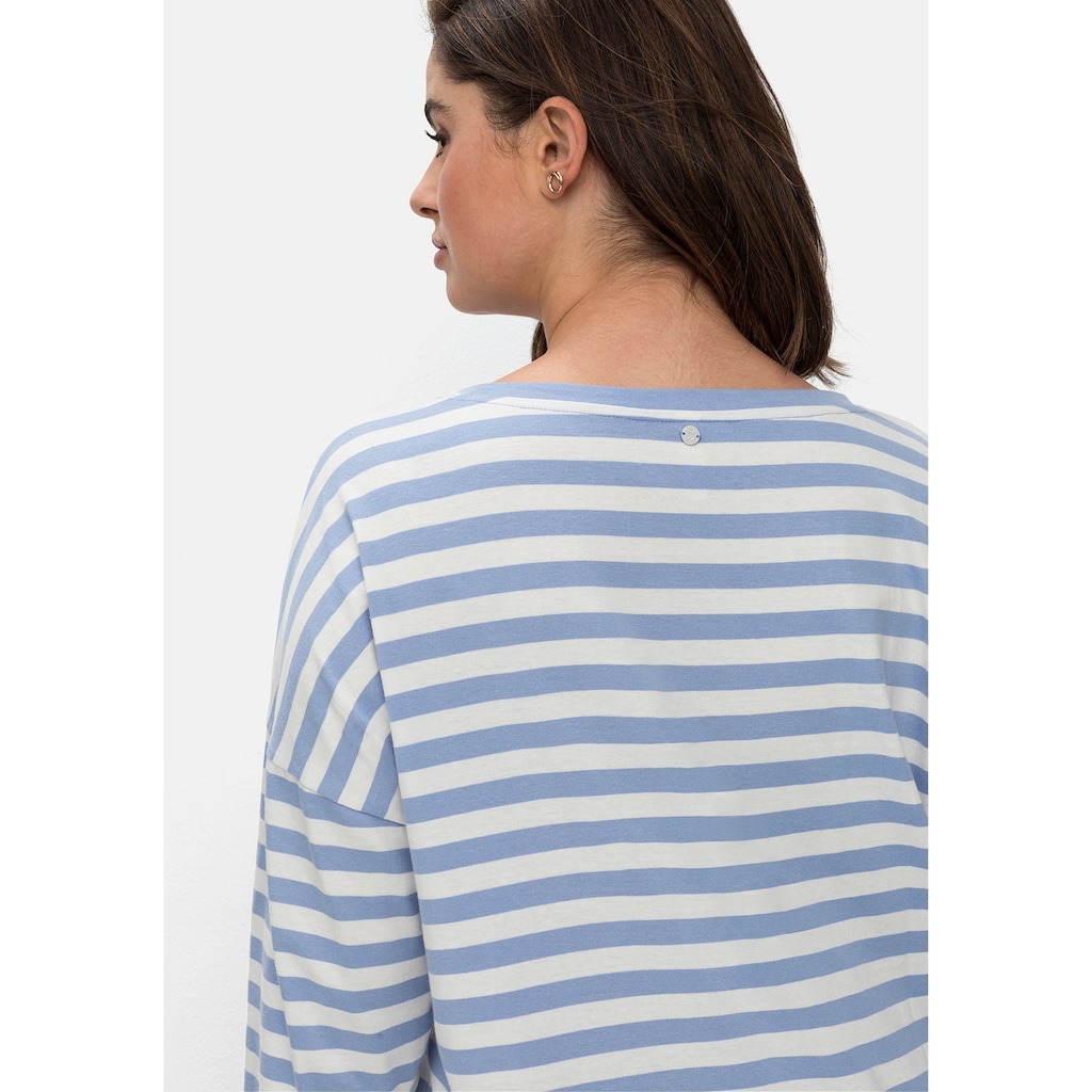 Sheego 3/4-Arm-Shirt »Große Größen«, mit überschnittenen Schultern