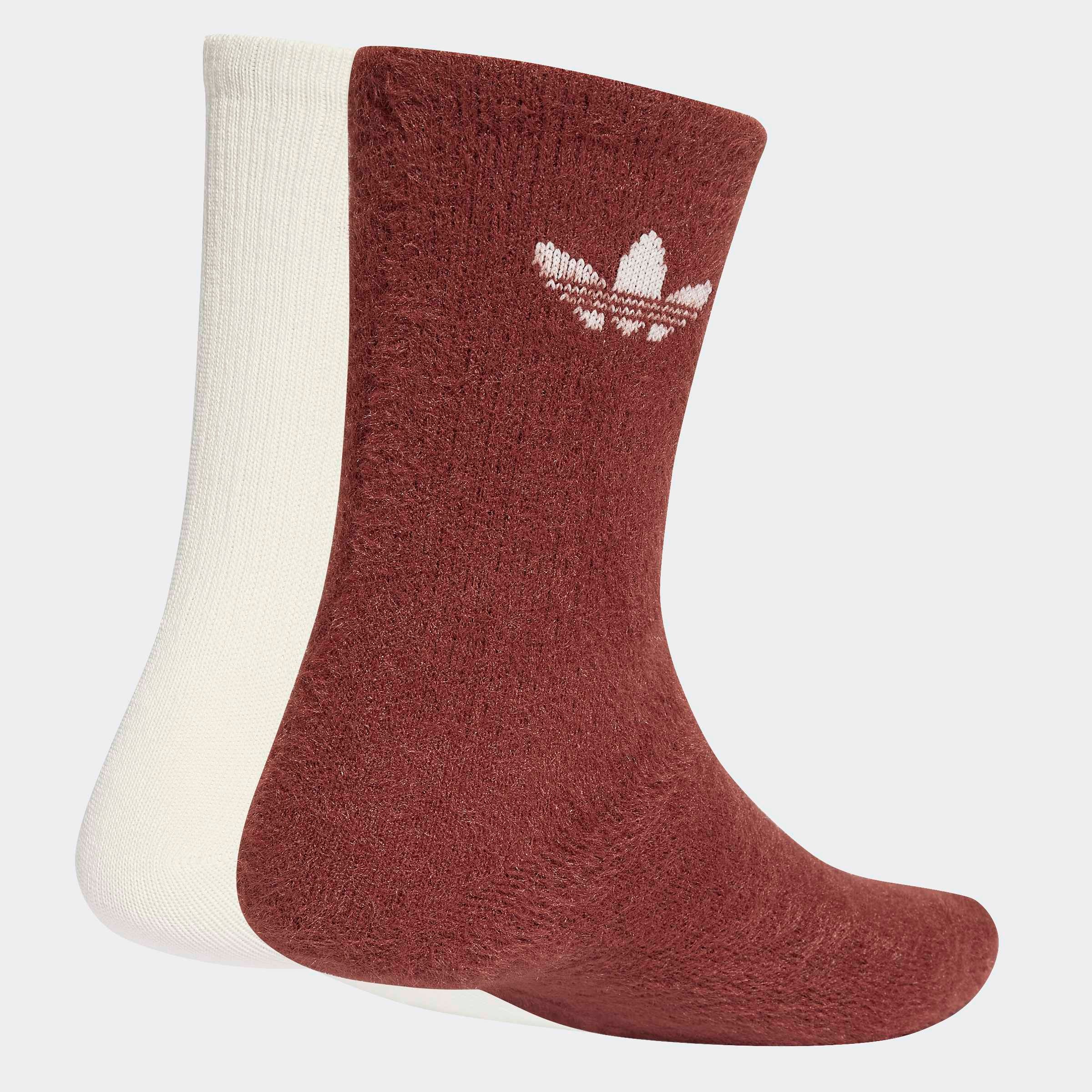 adidas Originals Sportsocken »FLUFFY CREW 2 PAAR« 2 Paar tlg. mit flauschigem Trefoil Logo, flauschiges Garn, Crew-Länge