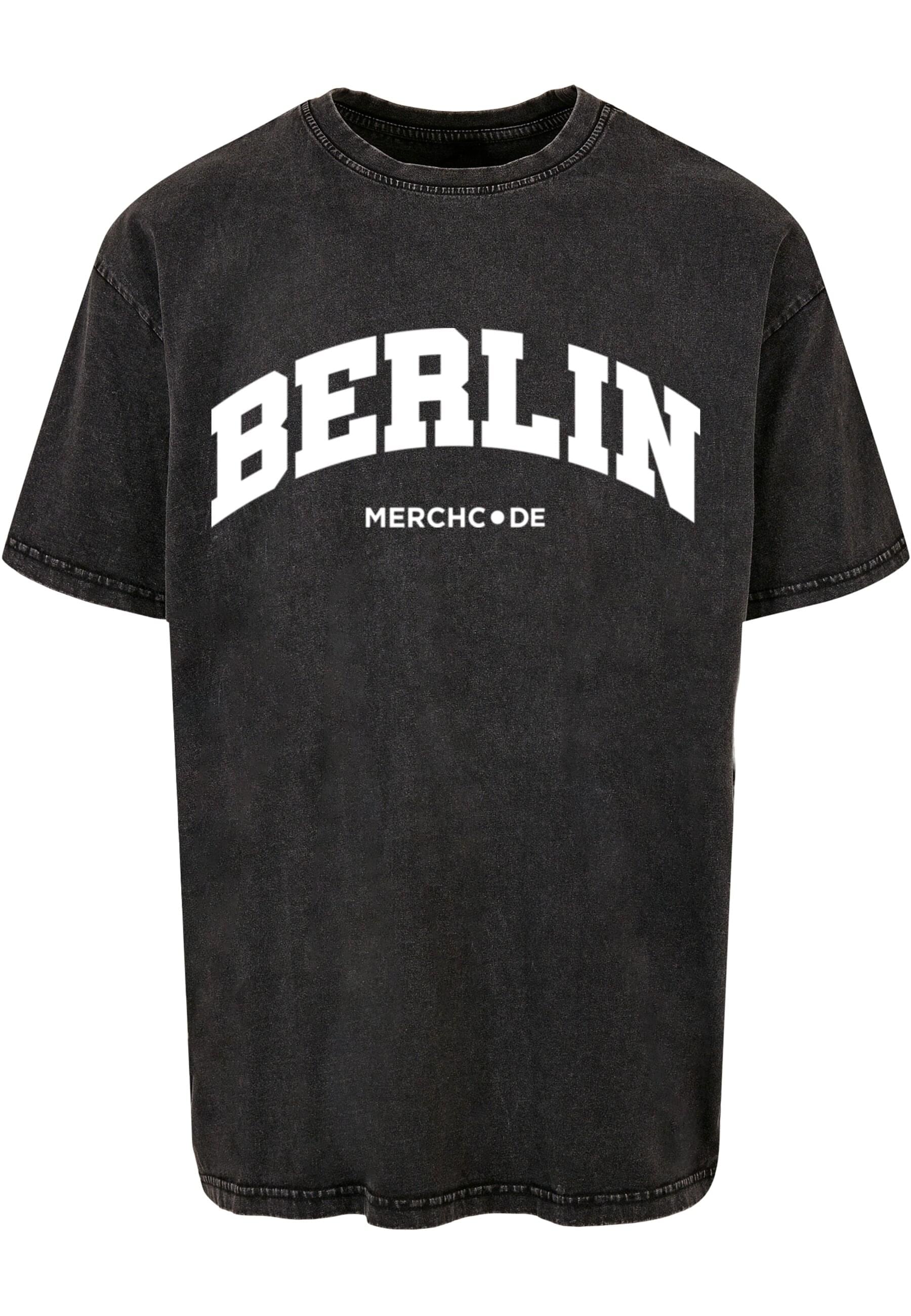 Merchcode T-Shirt "Merchcode Herren Berlin Wording - Acid Washed Oversize T günstig online kaufen