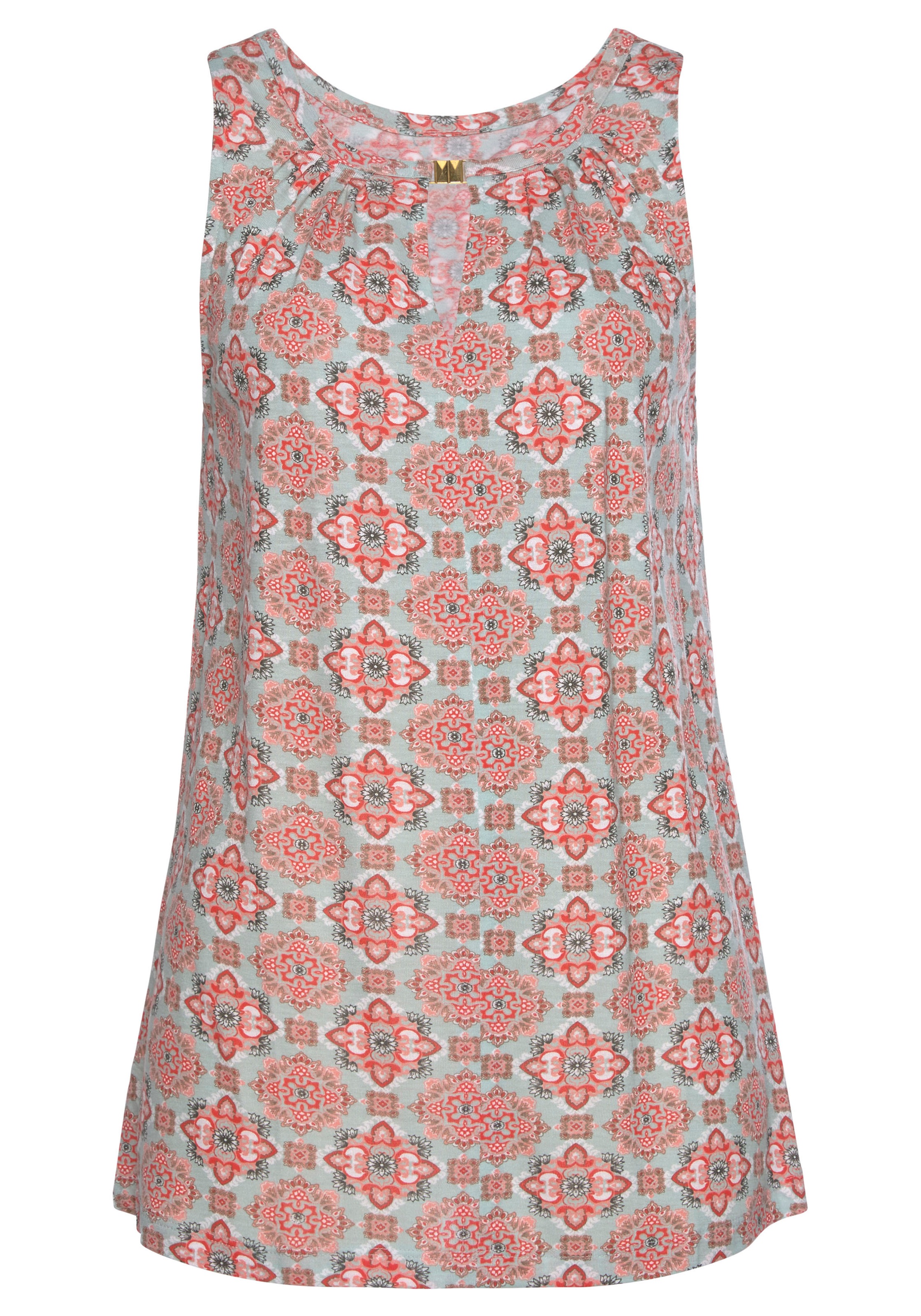Vivance Tanktop, mit Alloverprint und Zieraccessoires, sommerliches Damento günstig online kaufen