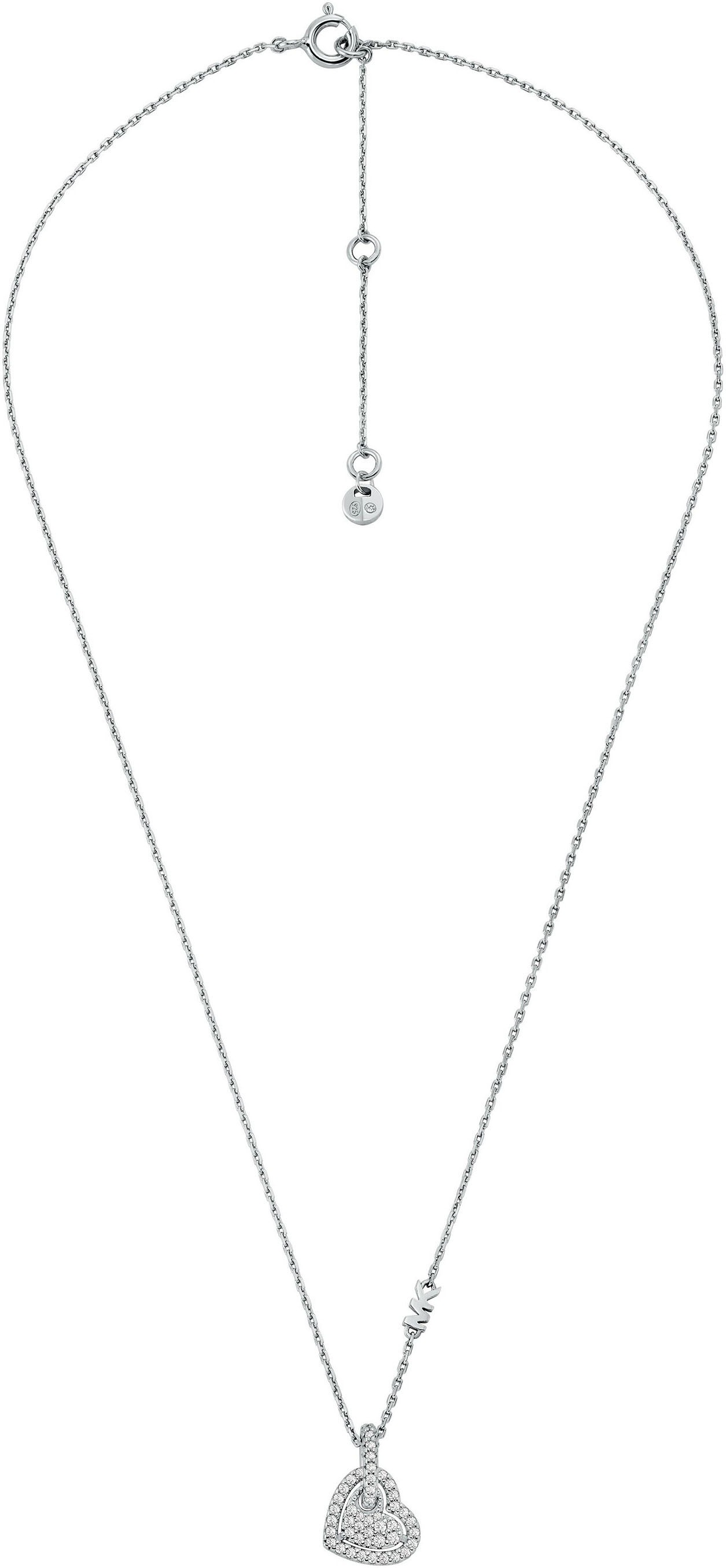MICHAEL KORS Kette mit Anhänger »Schmuck Geschenk Silber 925 Halskette Pavé Herz Charm, MKC1747CZ040«, mit Zirkonia (synth.)