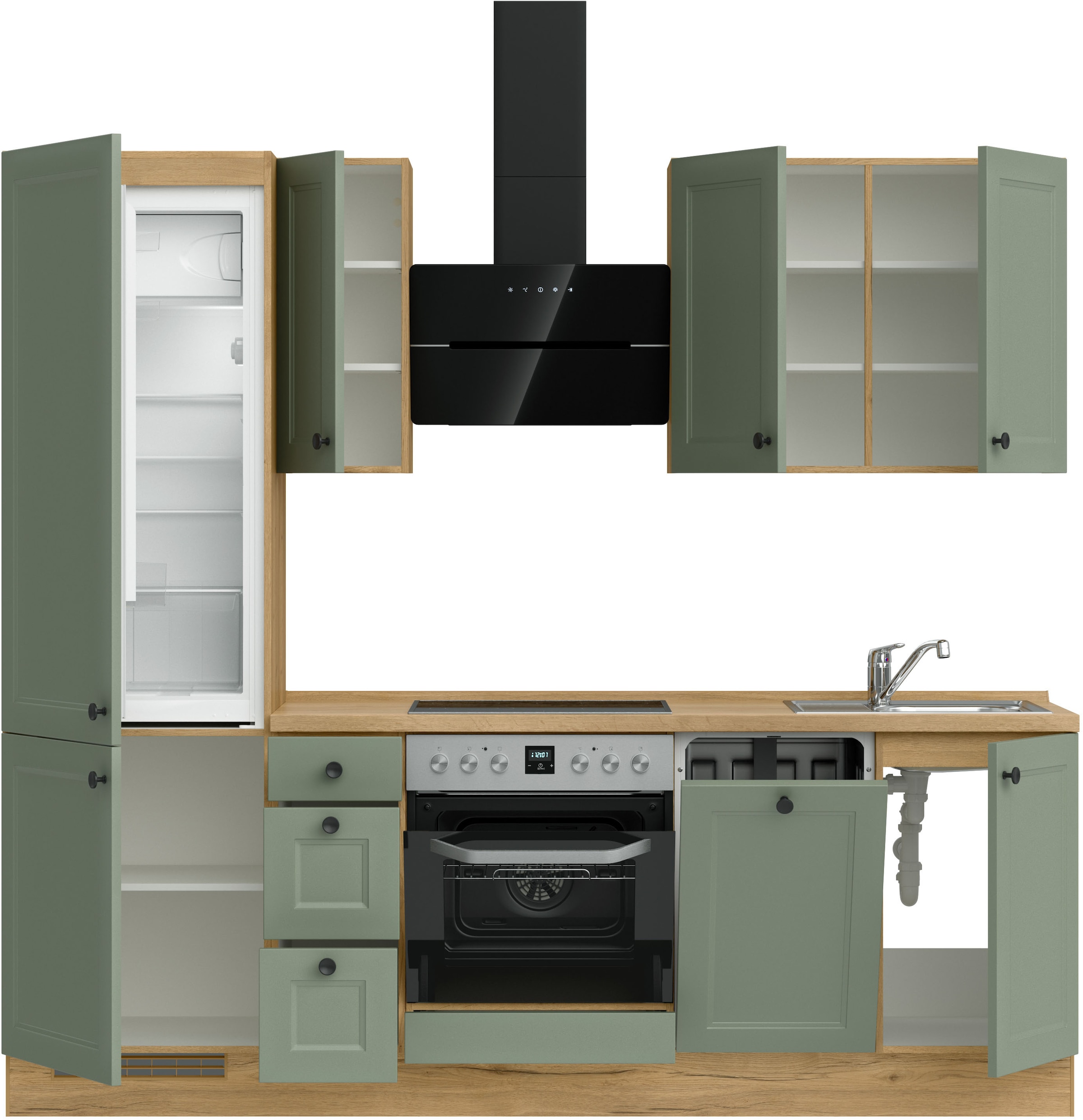 nobilia® Küchenzeile »"Cascada II"«, vormontiert, Breite 240 cm, Ausrichtung wählbar, wahlw. mit E-Geräten