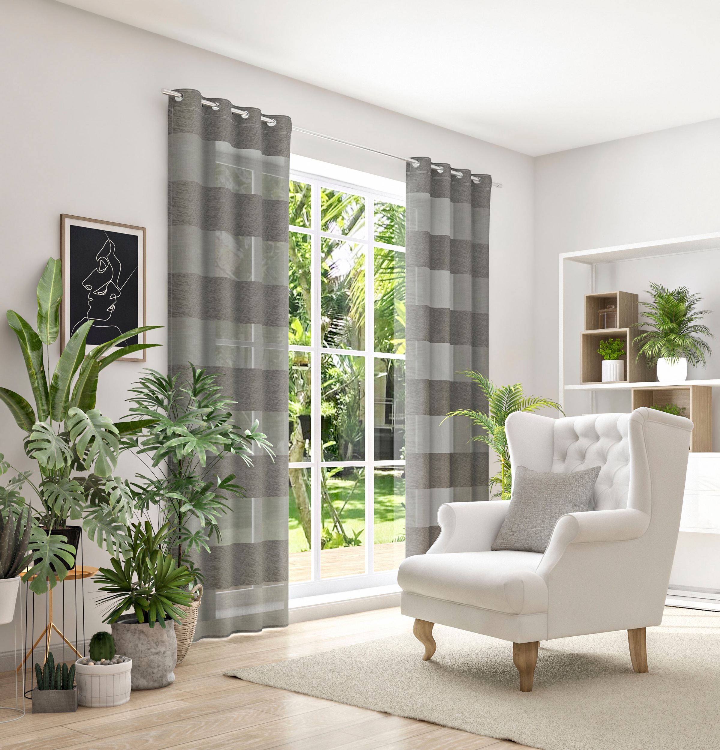 Neutex for you Vorhang "SONORA" Ösen 1 Stk. tlg. 3D Musterung im Leinen-Loo günstig online kaufen