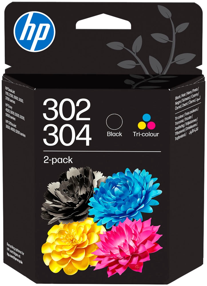 HP Tintenpatrone "original HP Druckerpatrone 302/304 colour + schwarz", bunt, Tintenpatronen