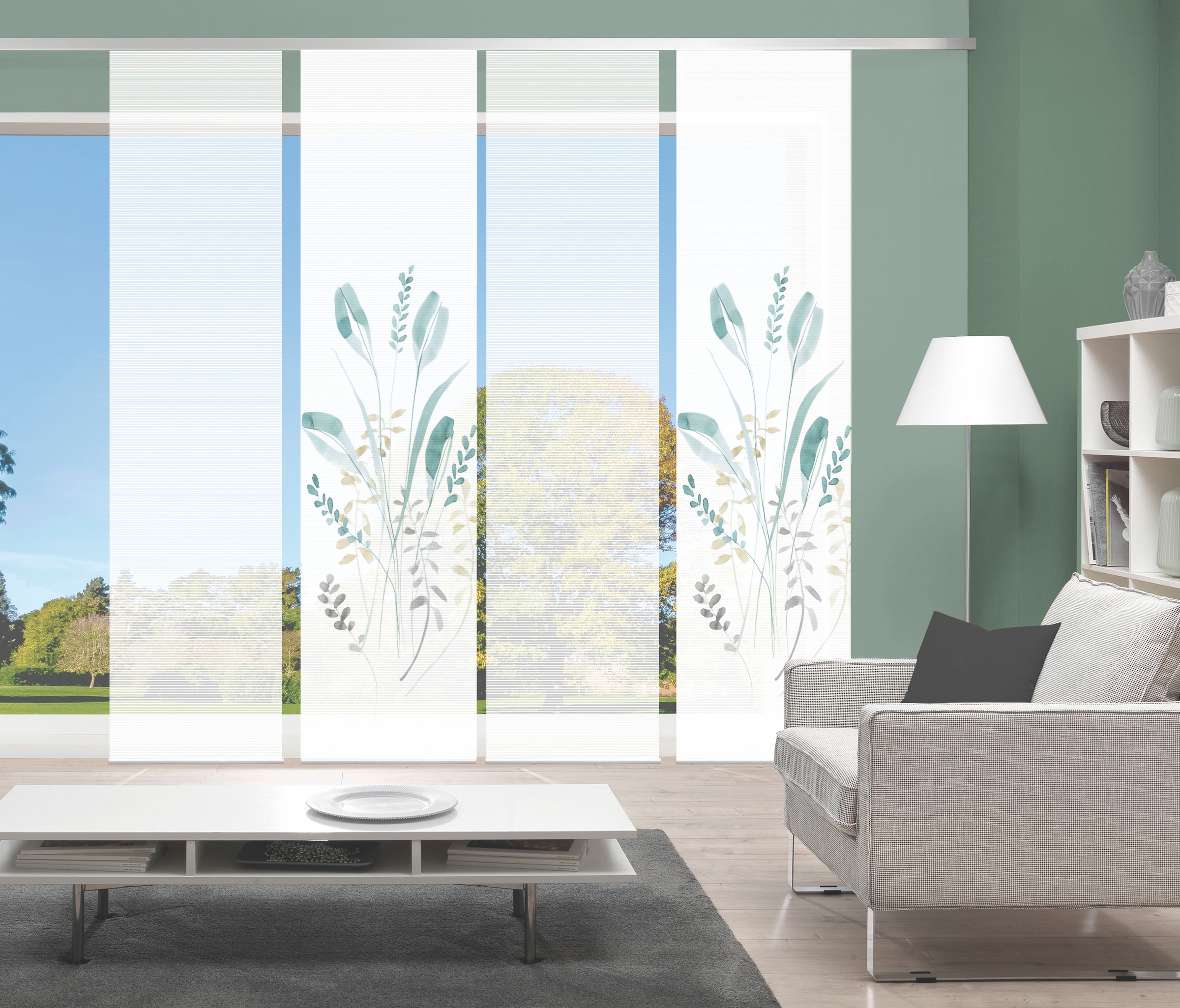 Vision S Schiebegardine "AYENE 4er SET" Paneelwagen 4 Stk. tlg. Schiebevorh günstig online kaufen