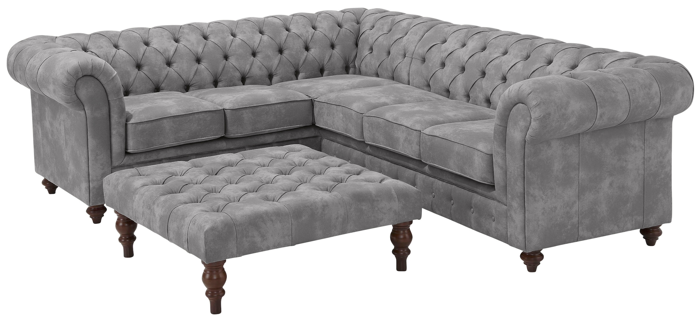 Home affaire Chesterfield-Sofa »Chesterfield Ecksofa, auch in Leder L-Form«, hochwertige Knopfheftung, langer Schenkel links oder rechts wählbar