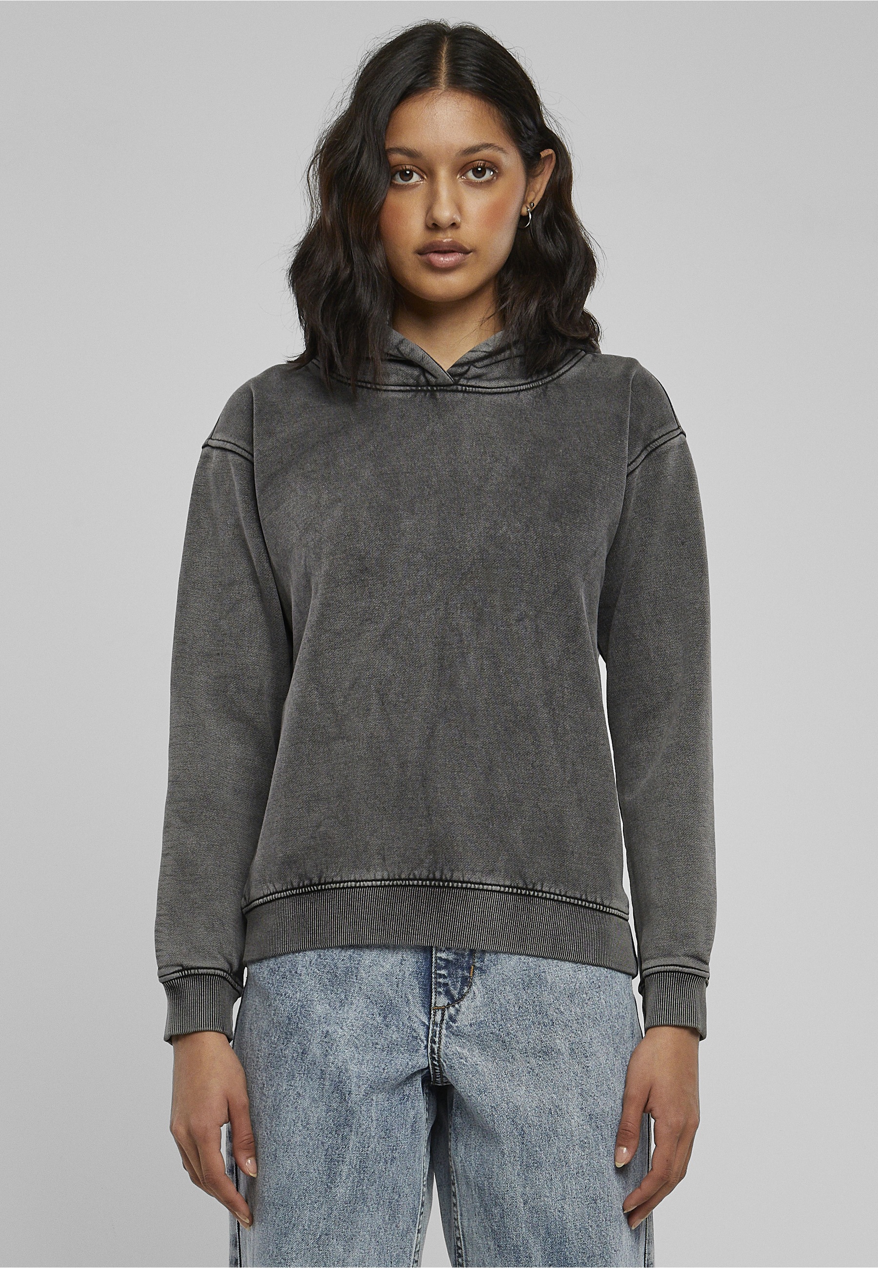URBAN CLASSICS Kapuzensweatshirt »Urban Classics Damen Ladies Stone Washed Hoody«, 1 Stk.
