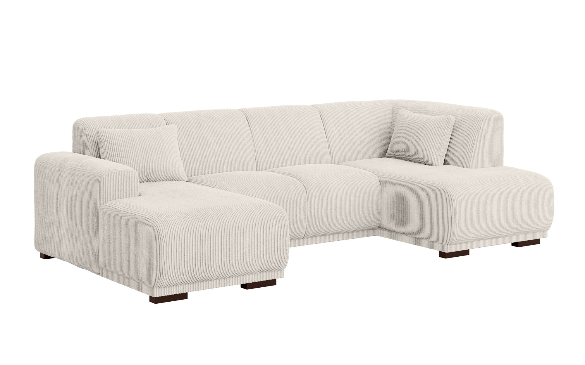 Home affaire Wohnlandschaft »BORNHOLM U-Form mit Recamiere rechts/links, B/T/H: 300/162/85 cm«, U-Form mit Wellenunterfederung, Recamiere rechts oder links bestellbar