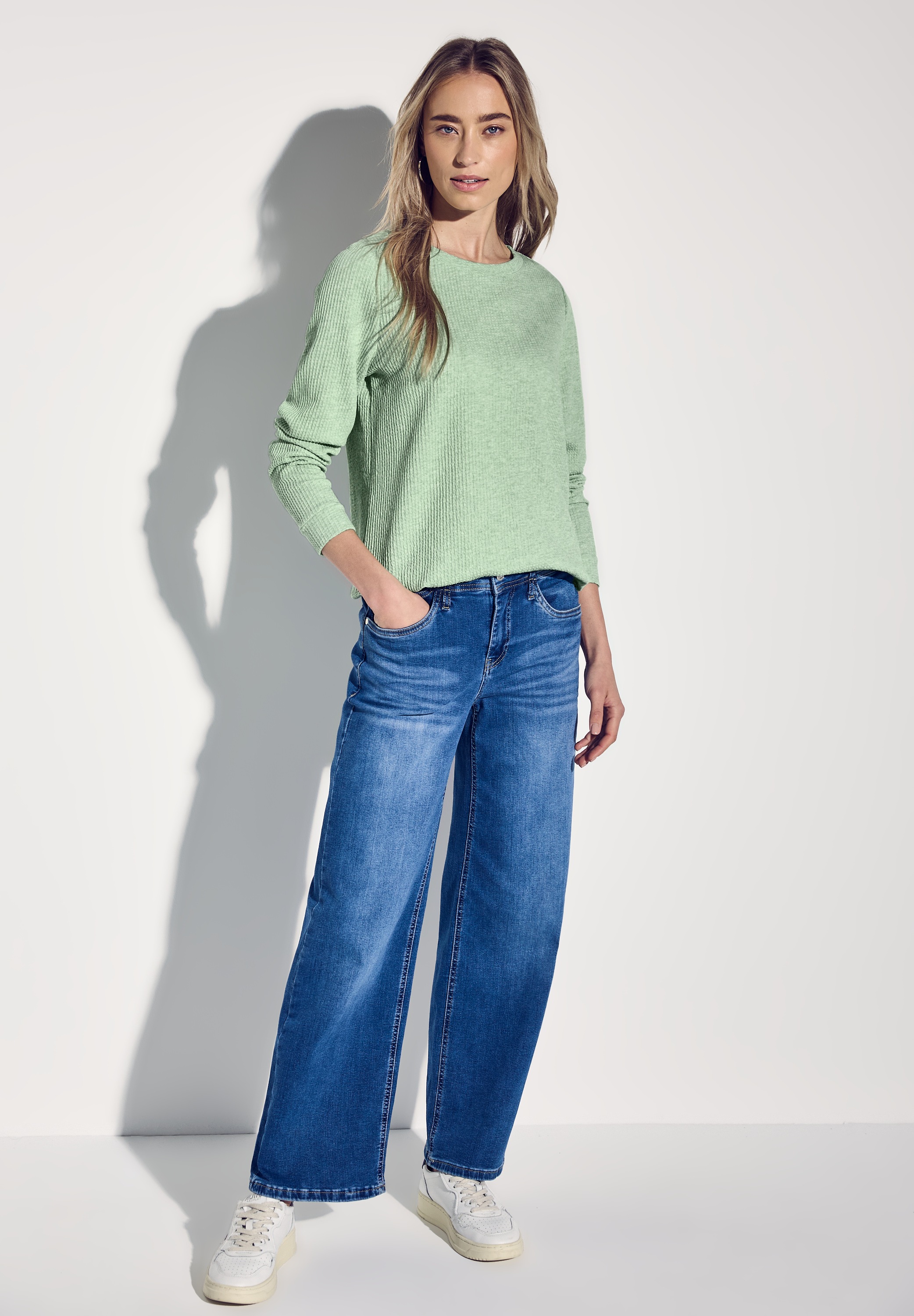 STREET ONE Langarmshirt, mit Elastiksaum und Tunnelzug