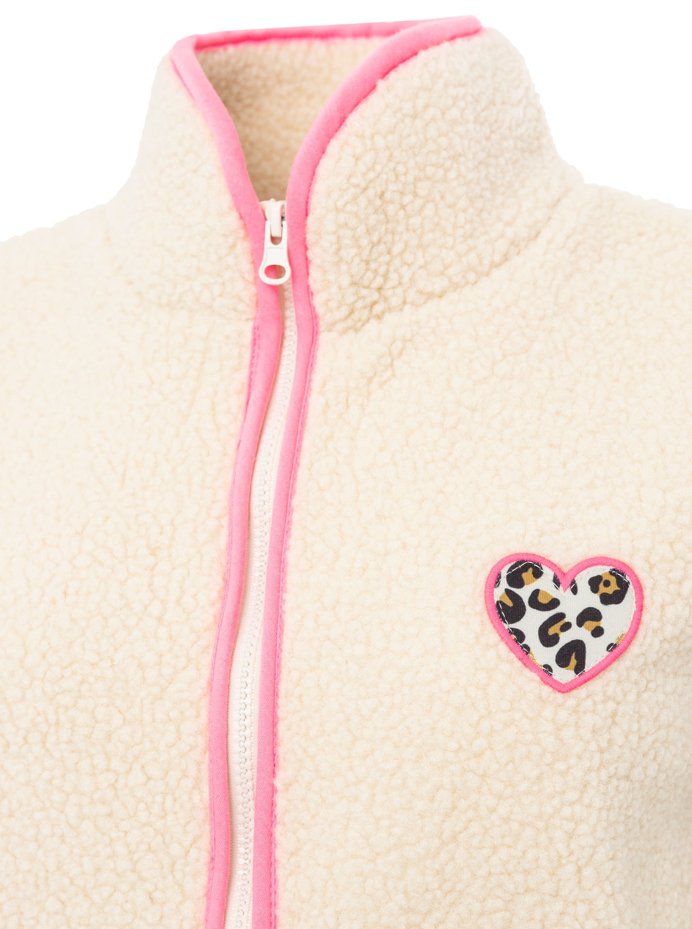 Zwillingsherz Fleeceweste »"Leo Herzpatch"« kuschelig weich, mit Eingriffstaschen, Stehkragen, Reißverschluss